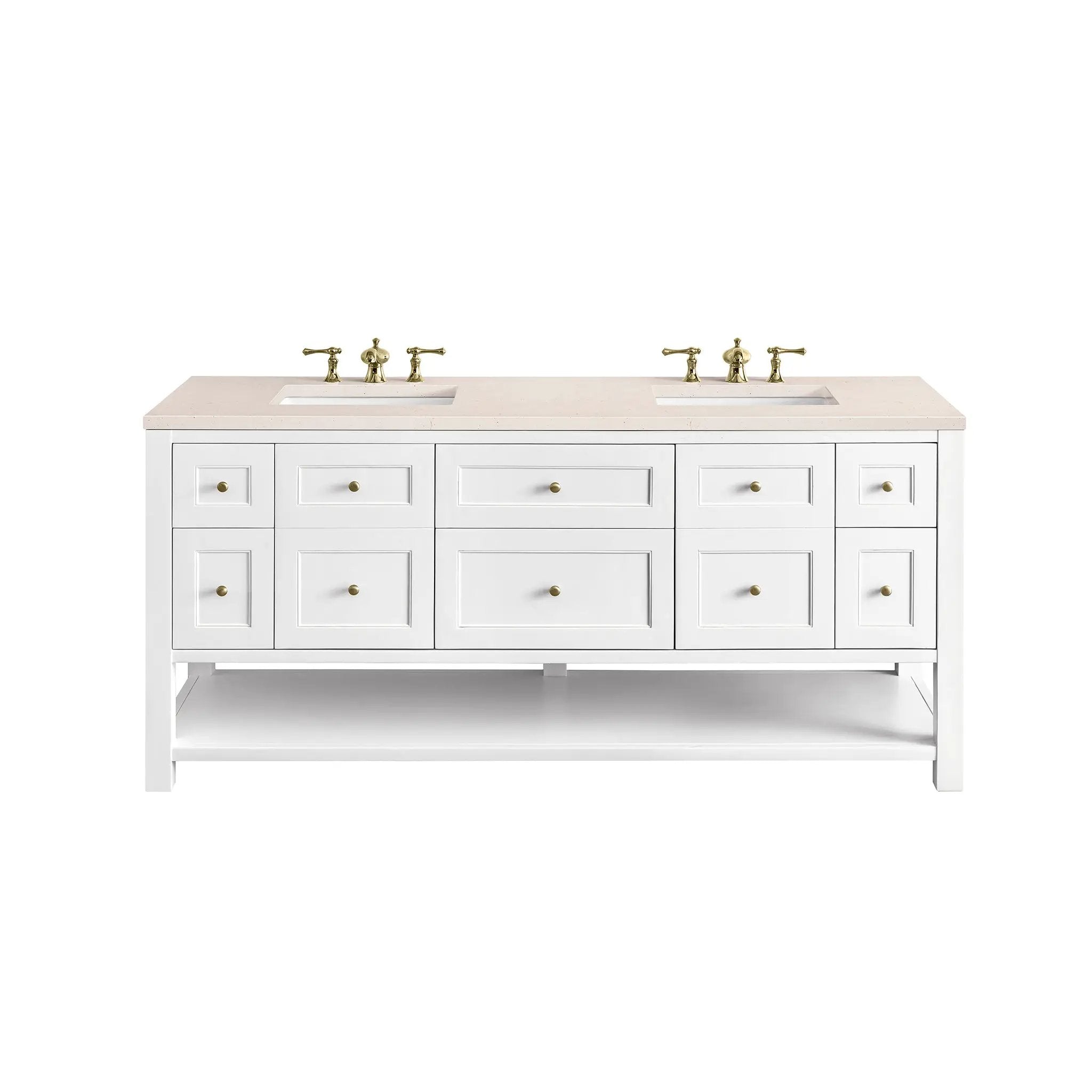 James Martin Breckenridge 72" Double Vanity Set - Bright White by James Martin Vanities