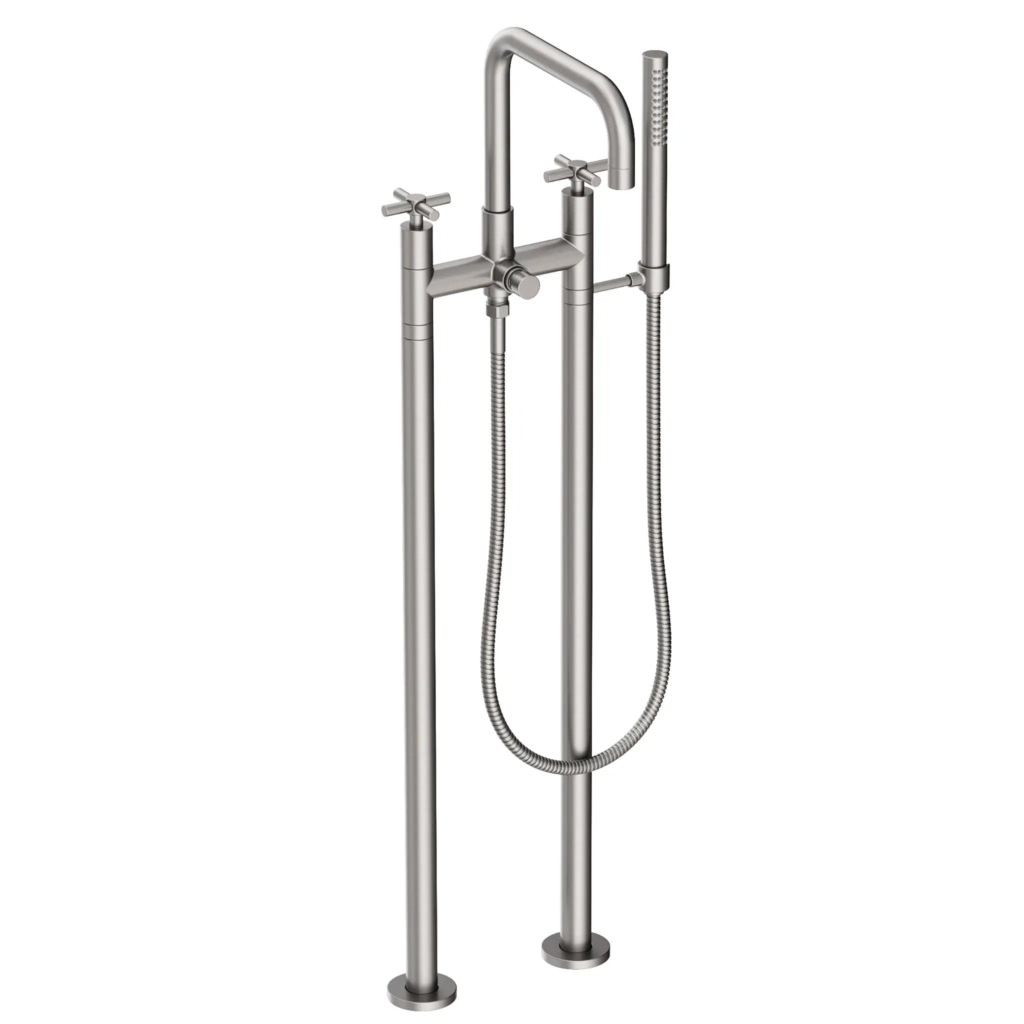 Newport Brass East Square Exposed Tub & Hand Shower Set w/Risers by Newport Brass