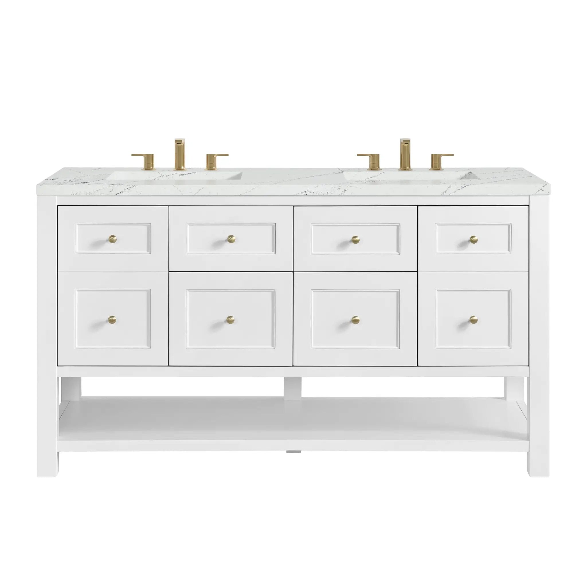 James Martin Breckenridge 60" Double Vanity Set - Bright White by James Martin Vanities