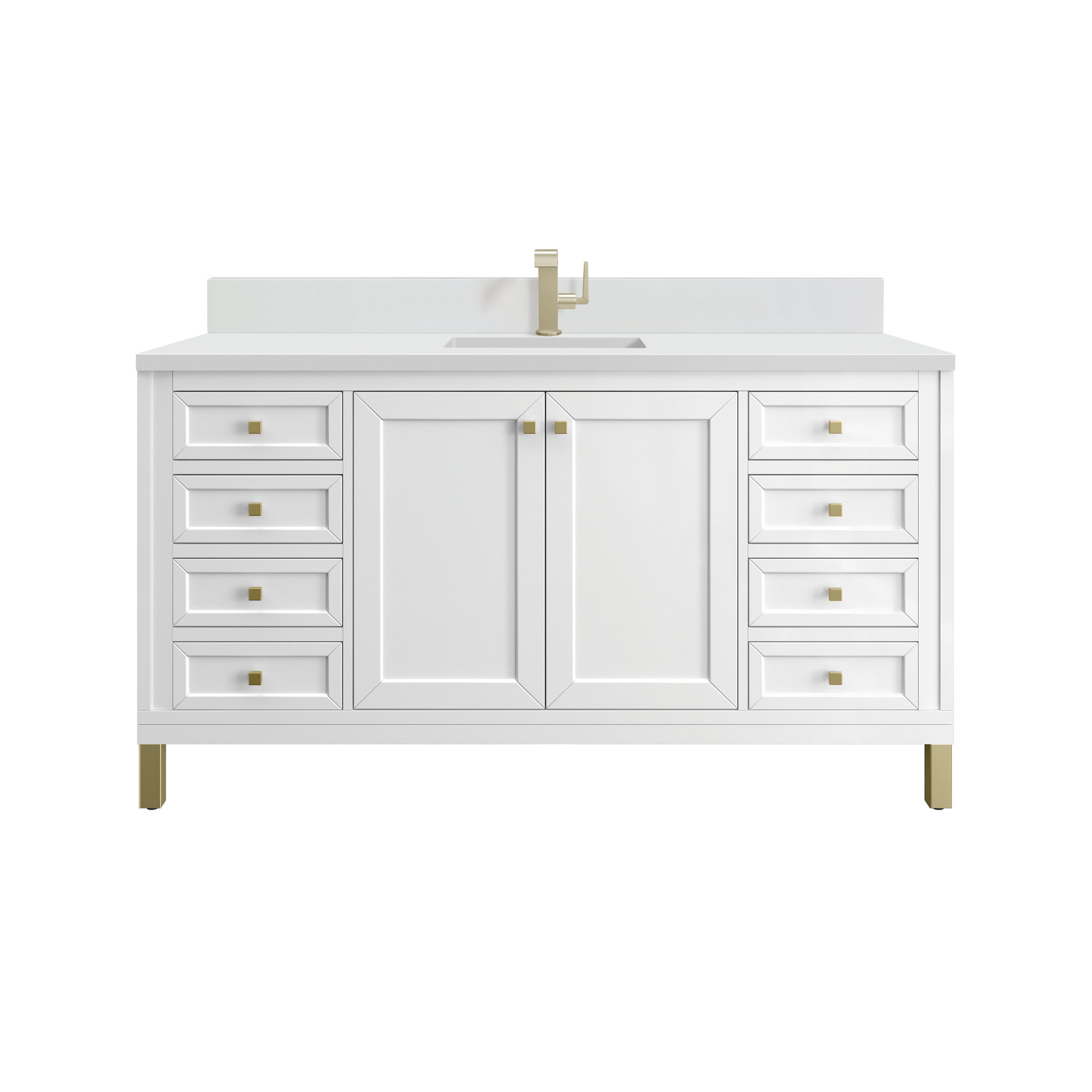 James Martin Vanities Chicago 60" Single Vanity - Glossy White