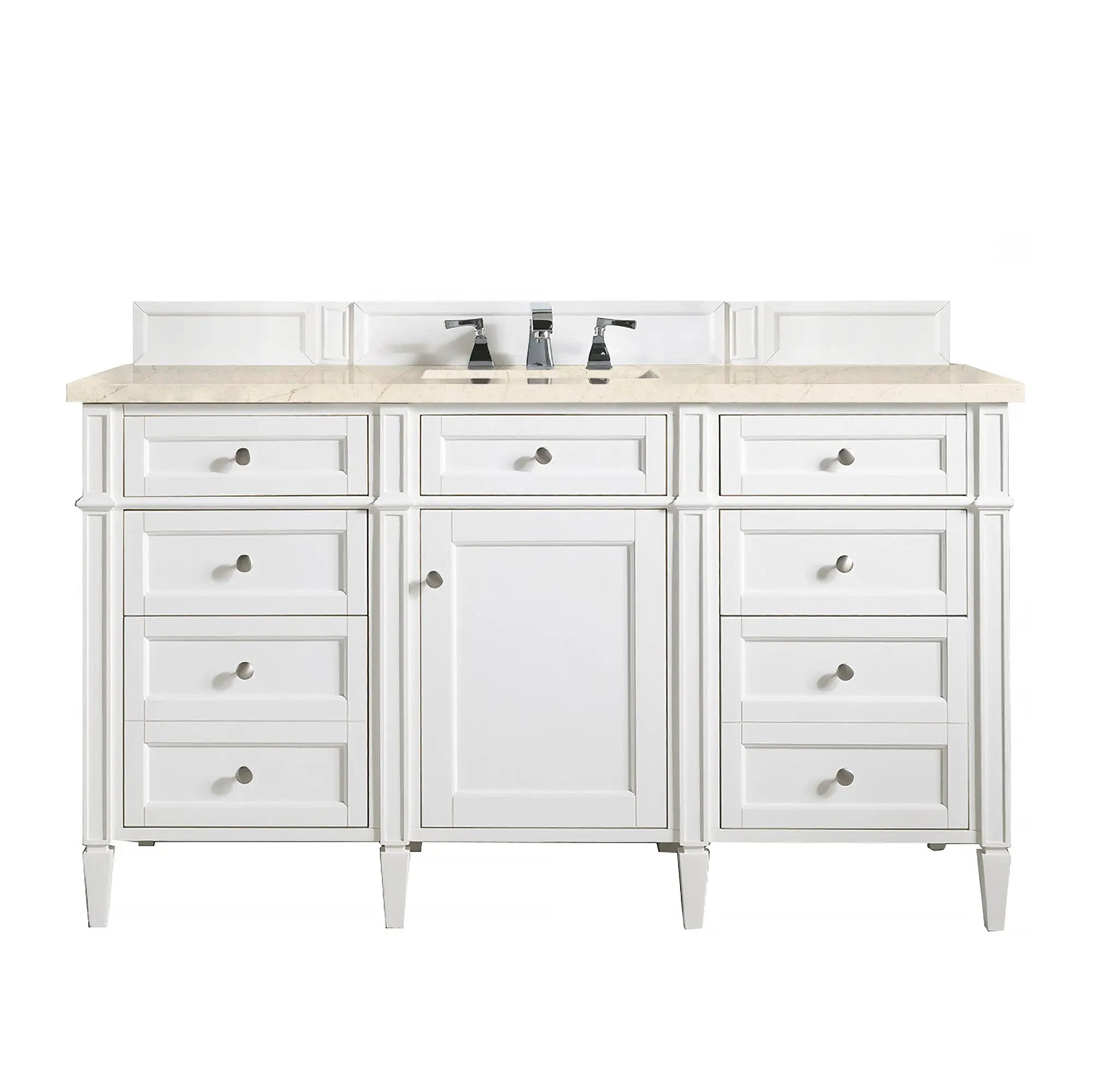 James Martin Brittany 60" Single Vanity Set - Bright White by James Martin Vanities