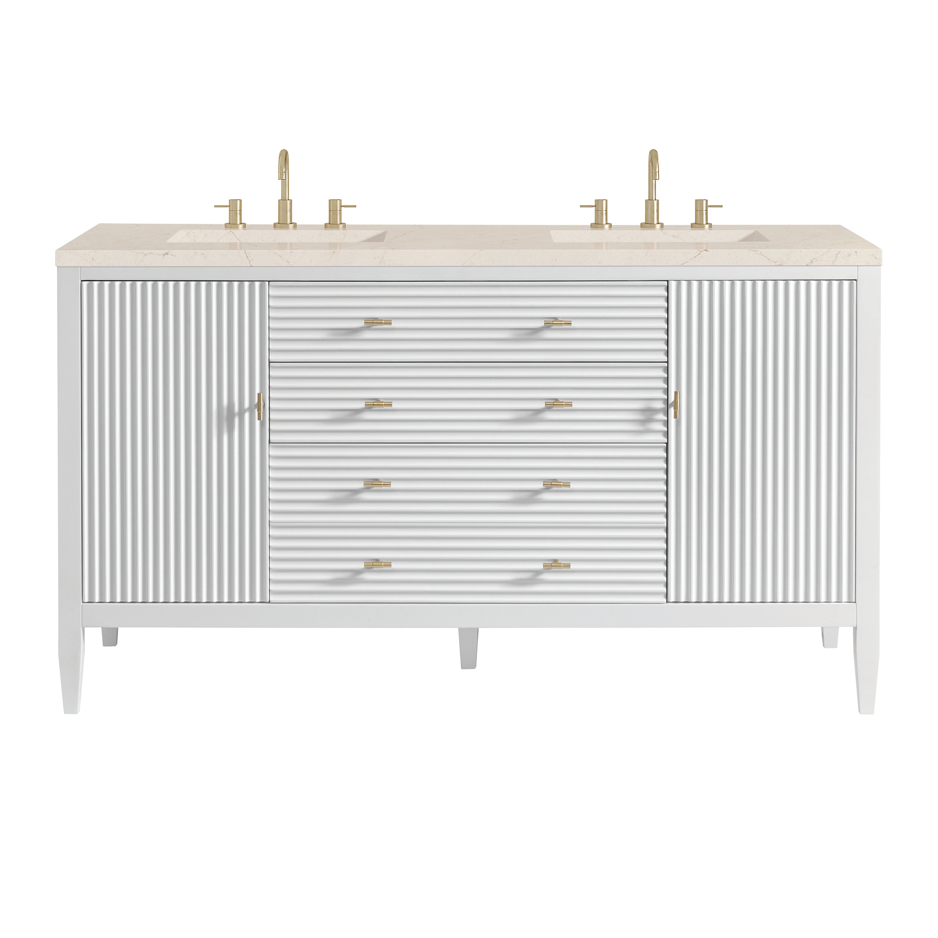James Martin Myrrin 60" Double Vanity Set - Bright White by James Martin Vanities