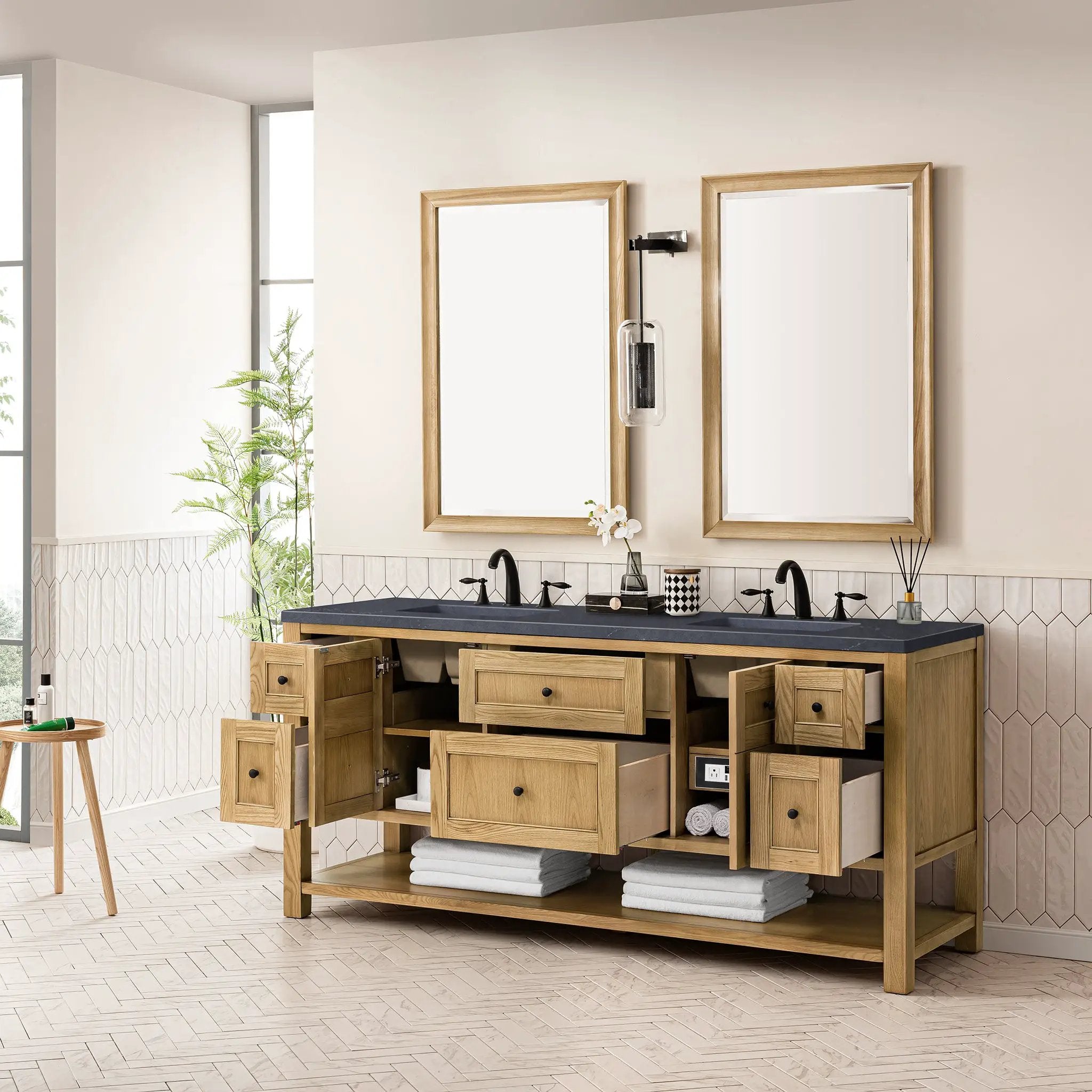 light natural oak vanity