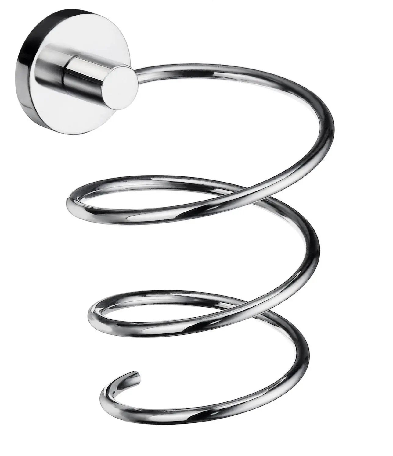polished chrome holder for hairdryer