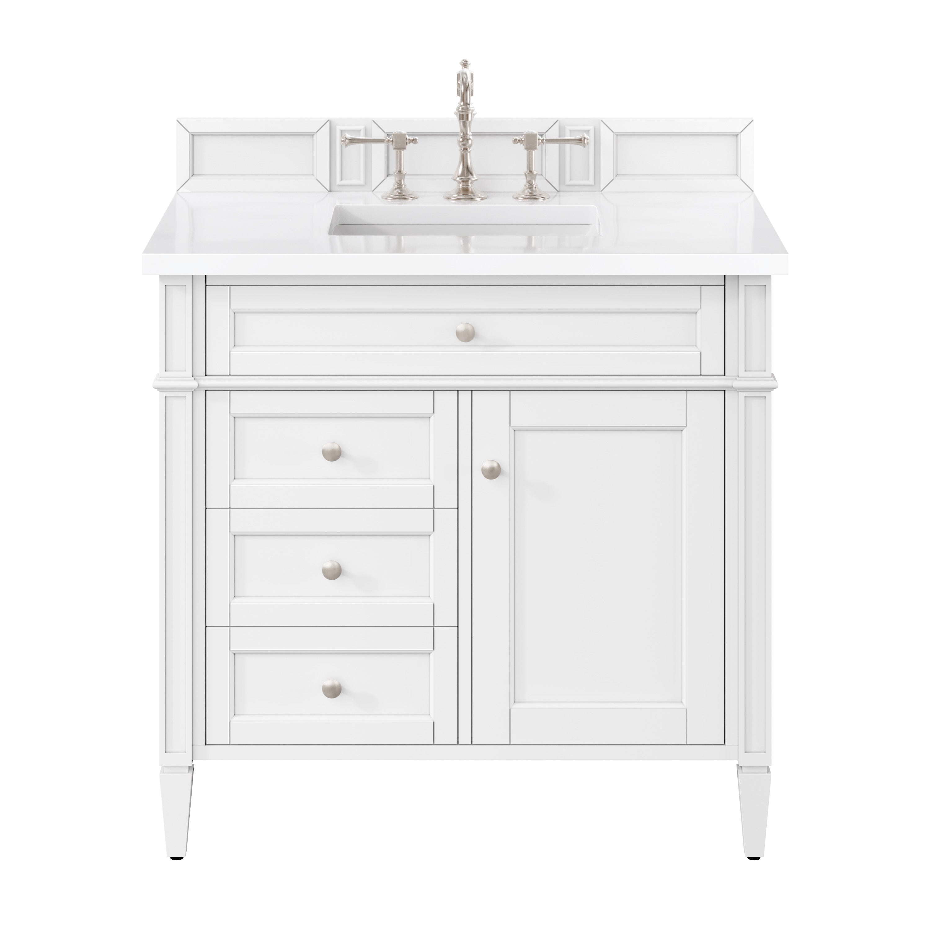 James Martin Vanities Brittany 36" Single Vanity - Bright White