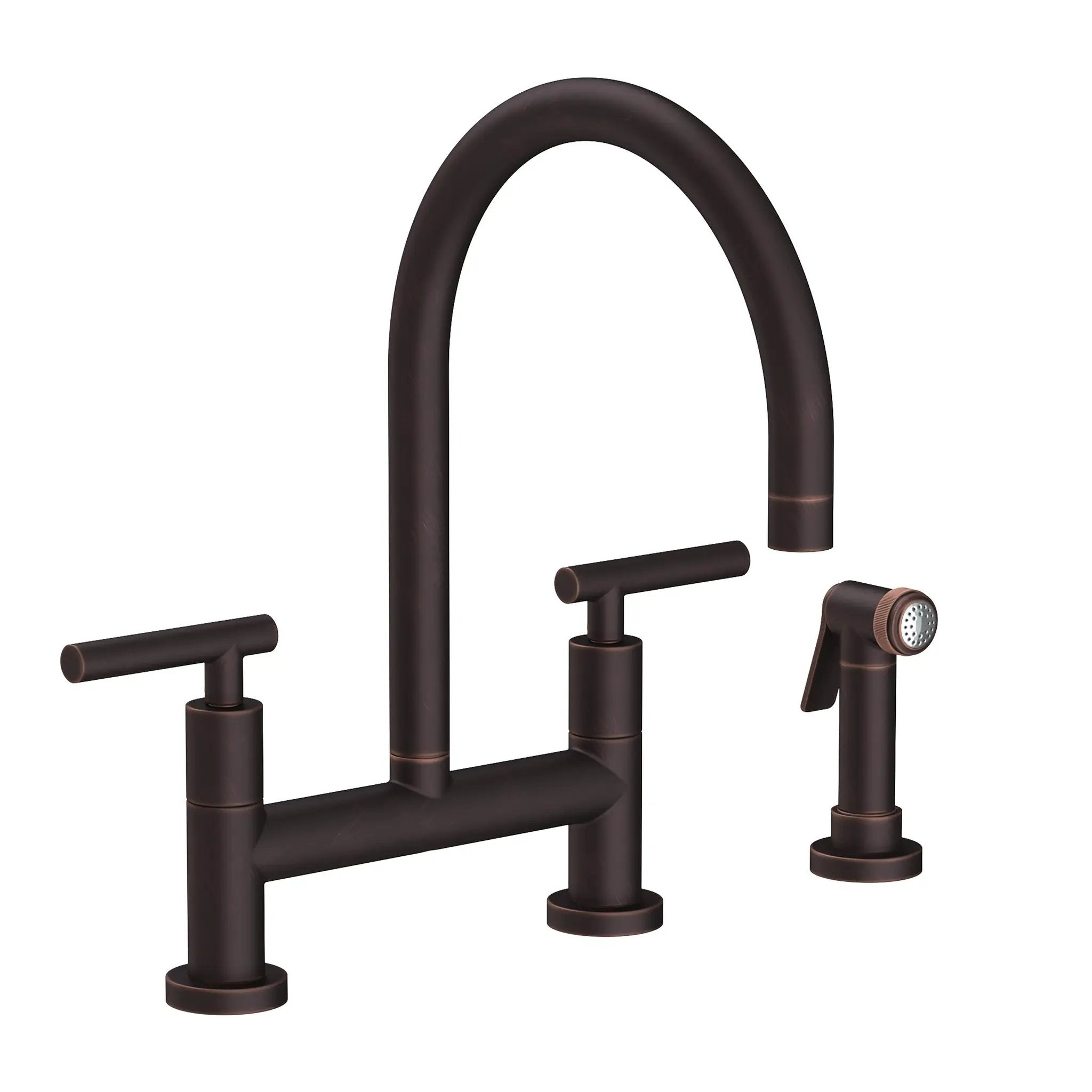Newport Brass East Linear Kitchen Bridge Faucet with Side Spray by Newport Brass