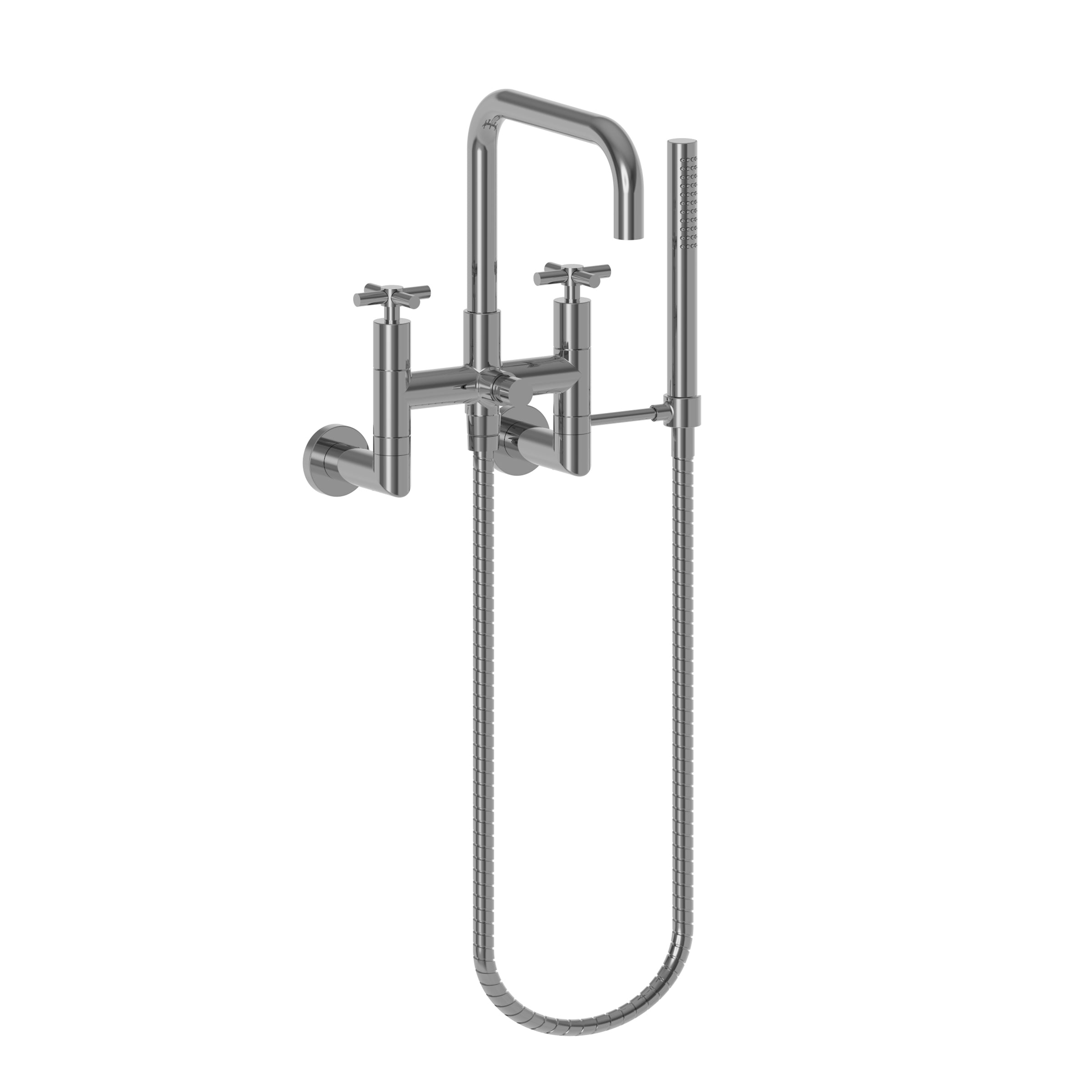 Newport Brass East Square Exposed Tub & Hand Shower Set - Wall Mount