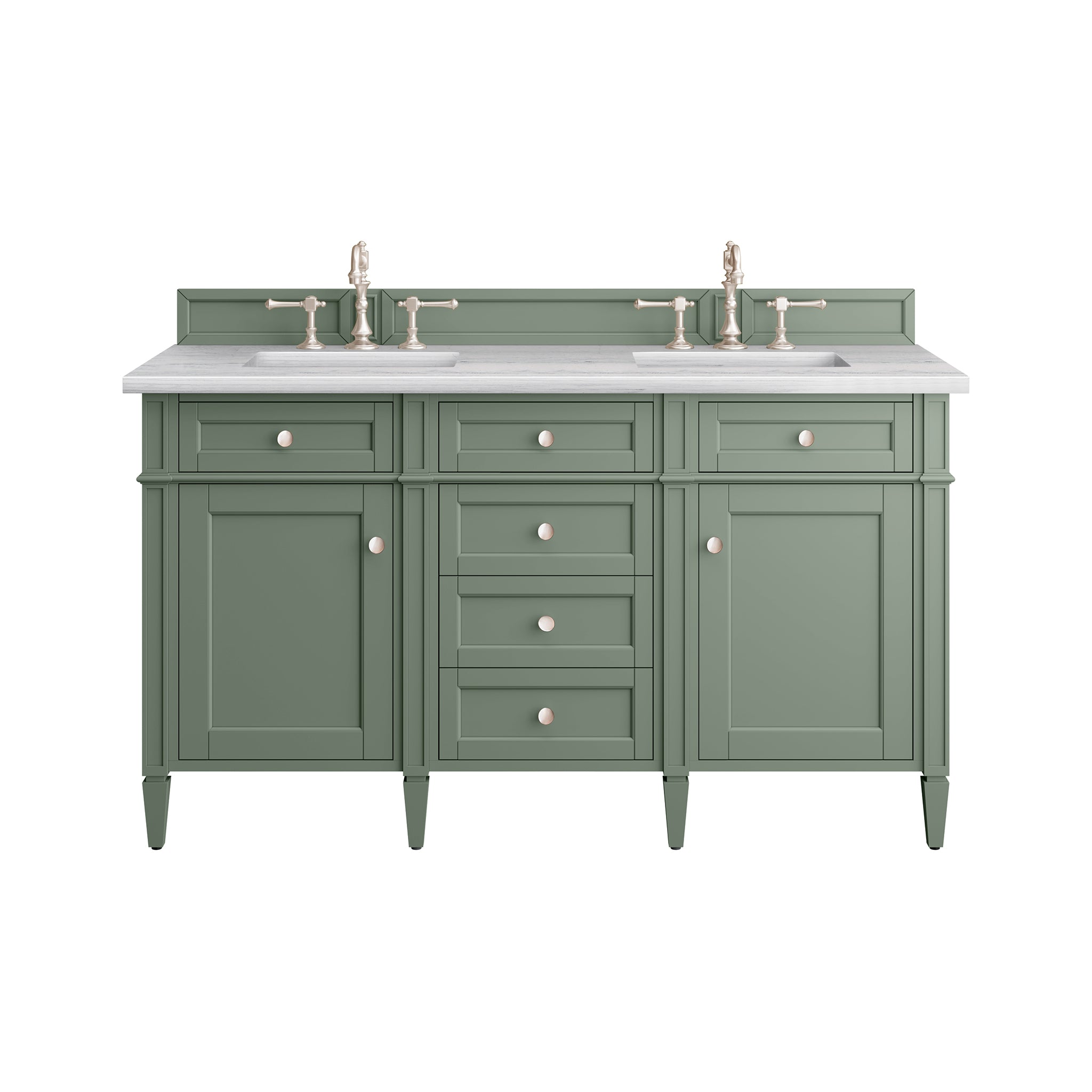James Martin Brittany 60" Double Vanity Set - Smokey Celadon by James Martin Vanities