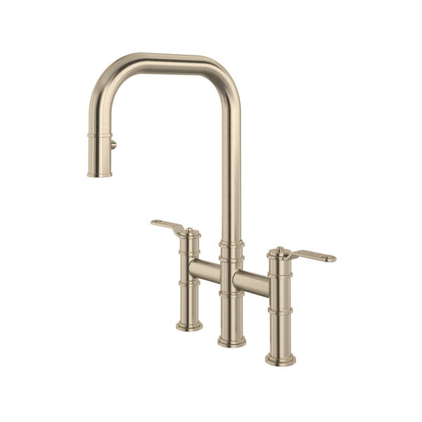 Rohl Armstrong Pull-Down Bridge Kitchen Faucet with U-Spout