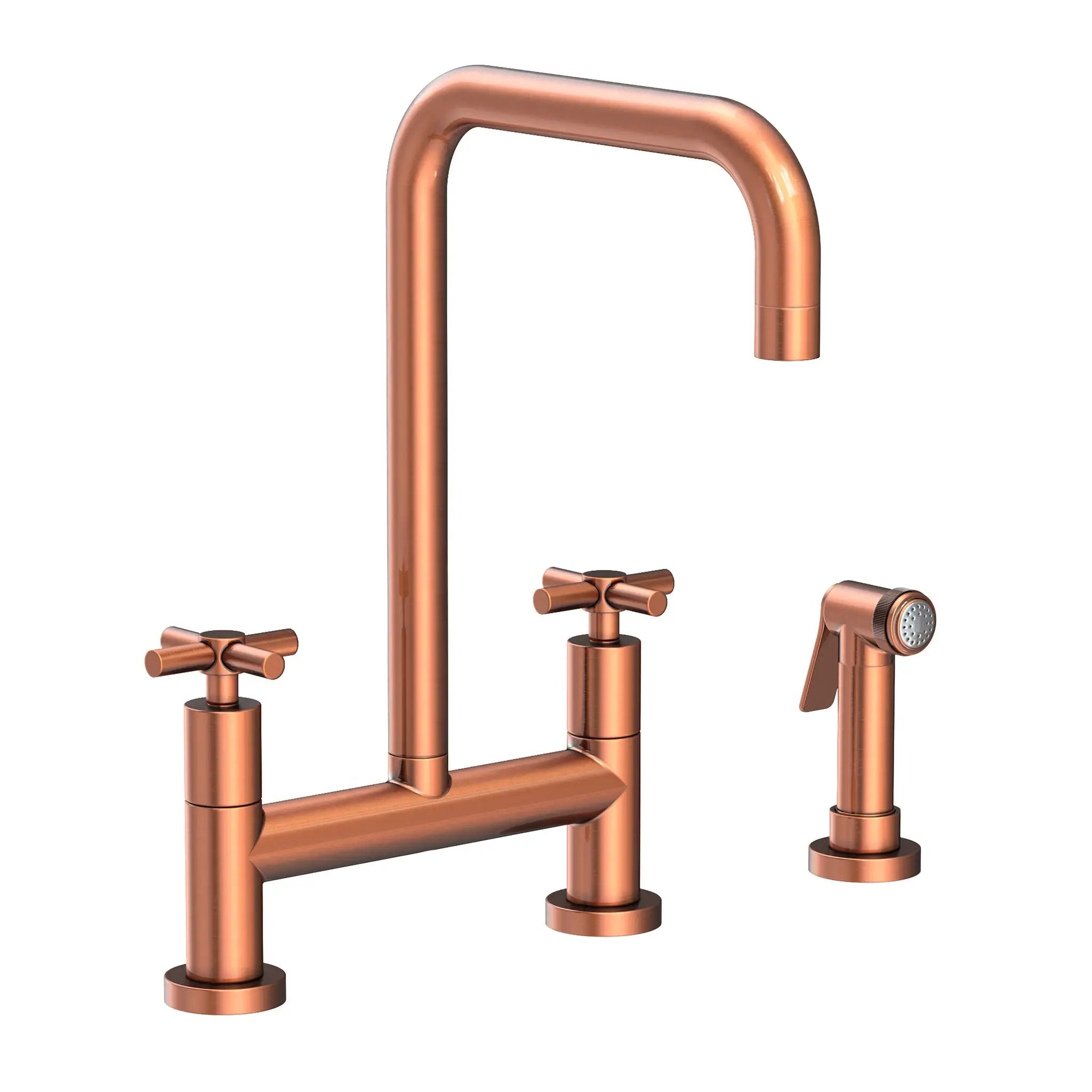 Newport Brass East Square Kitchen Bridge Faucet with Side Spray by Newport Brass