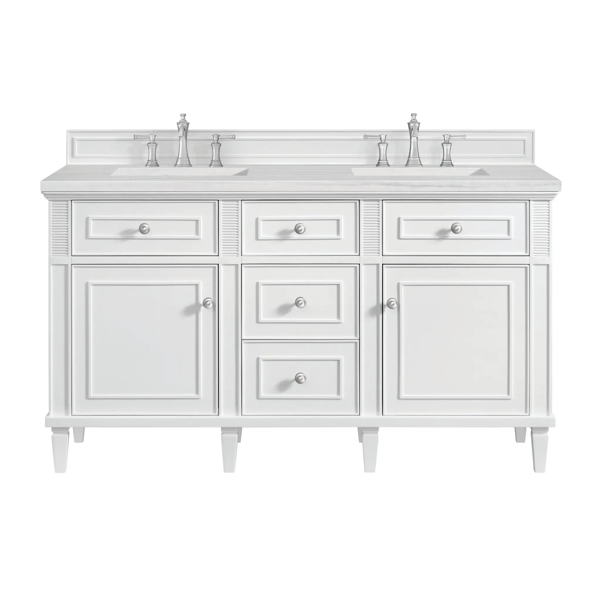 James Martin Lorelai 60" Double Vanity Set - Bright White by James Martin Vanities