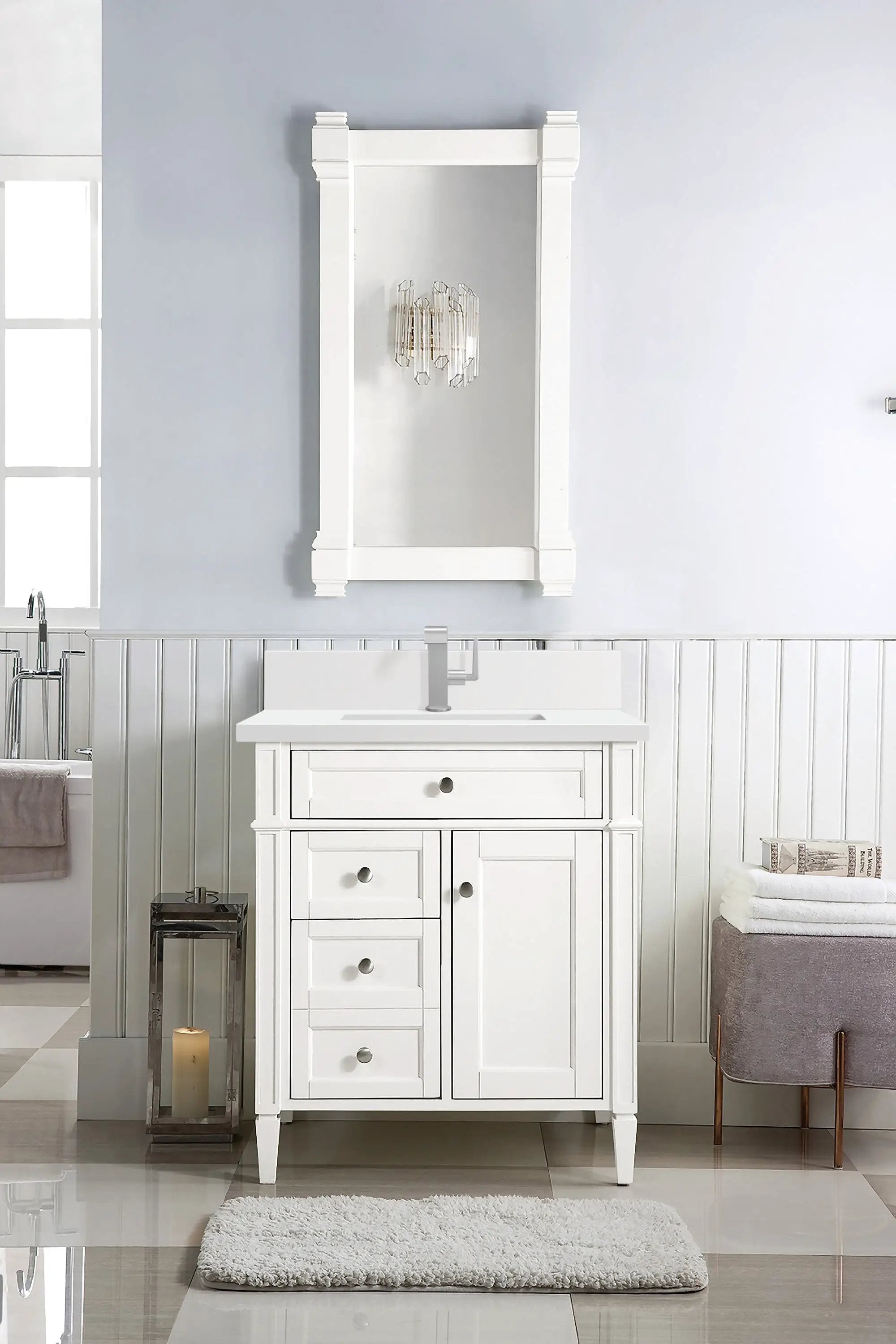 bright white vanity