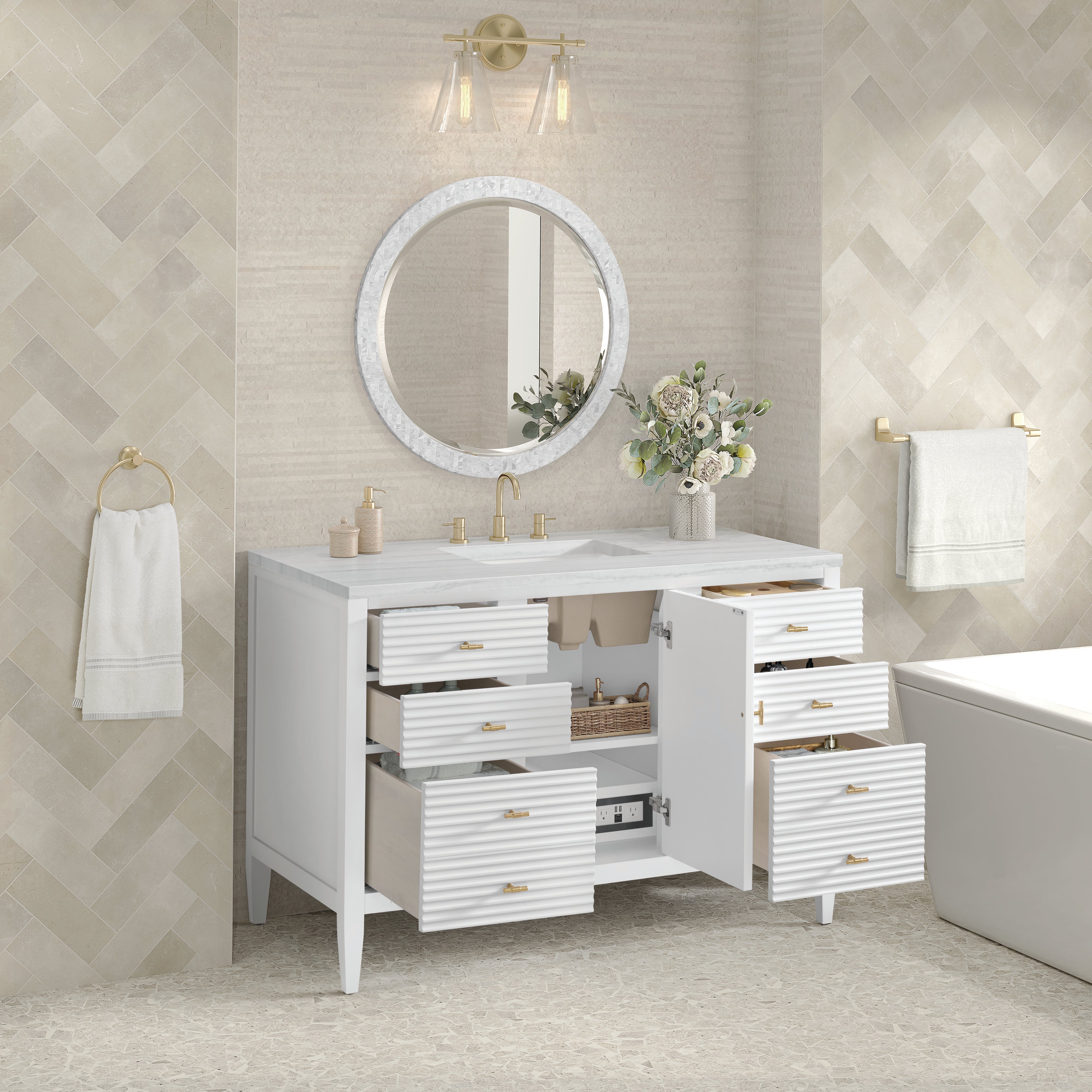 arctic fall solid surface top vanity