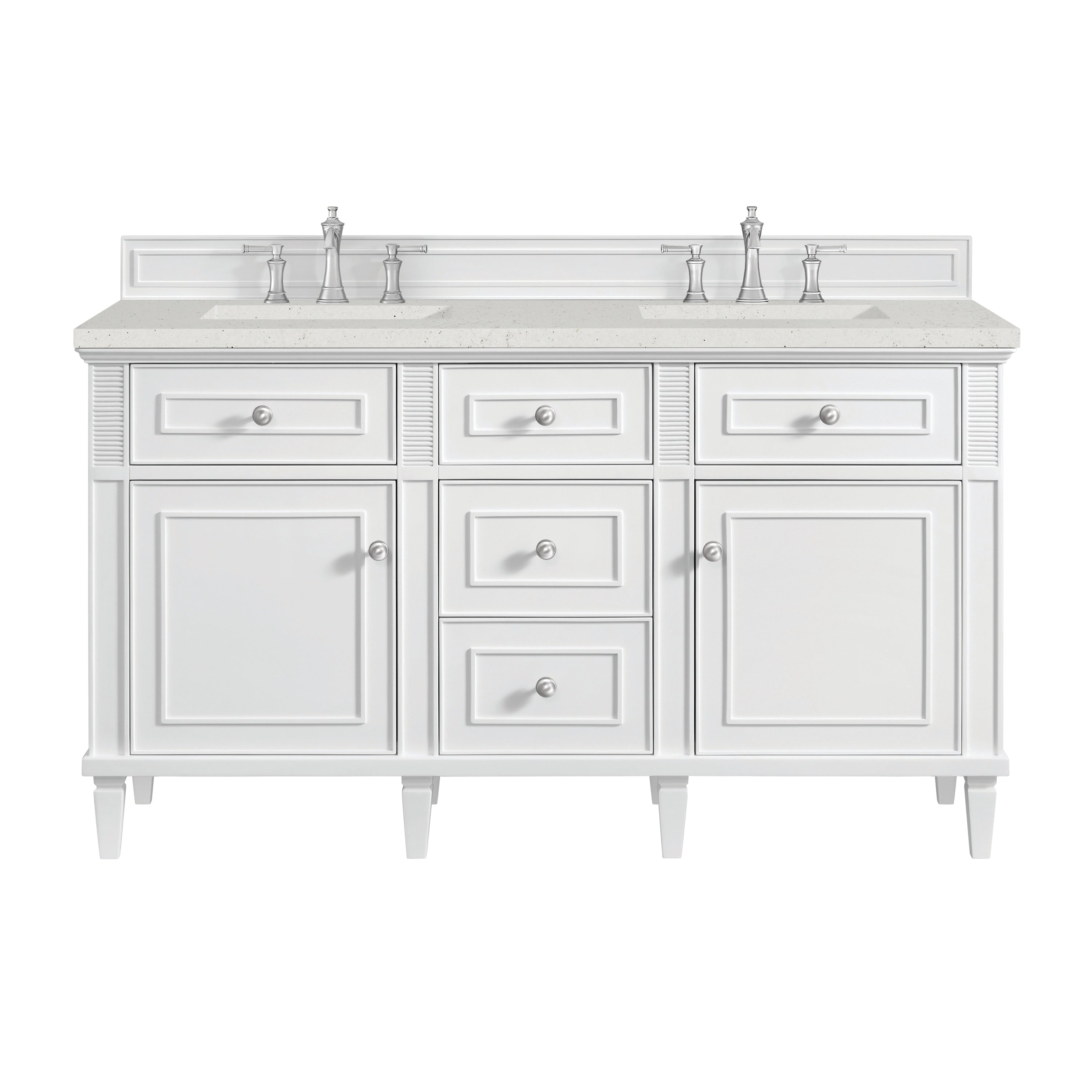 James Martin Vanities Lorelai 60" Double Vanity - Bright White