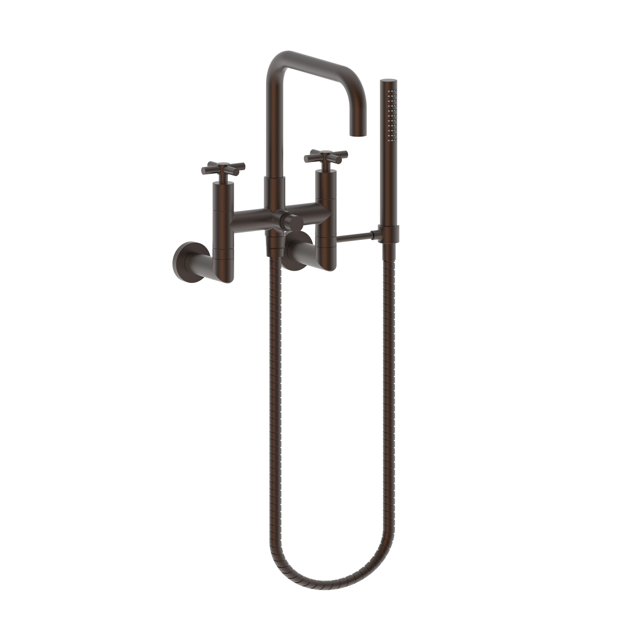 Newport Brass East Square Exposed Tub & Hand Shower Set - Wall Mount