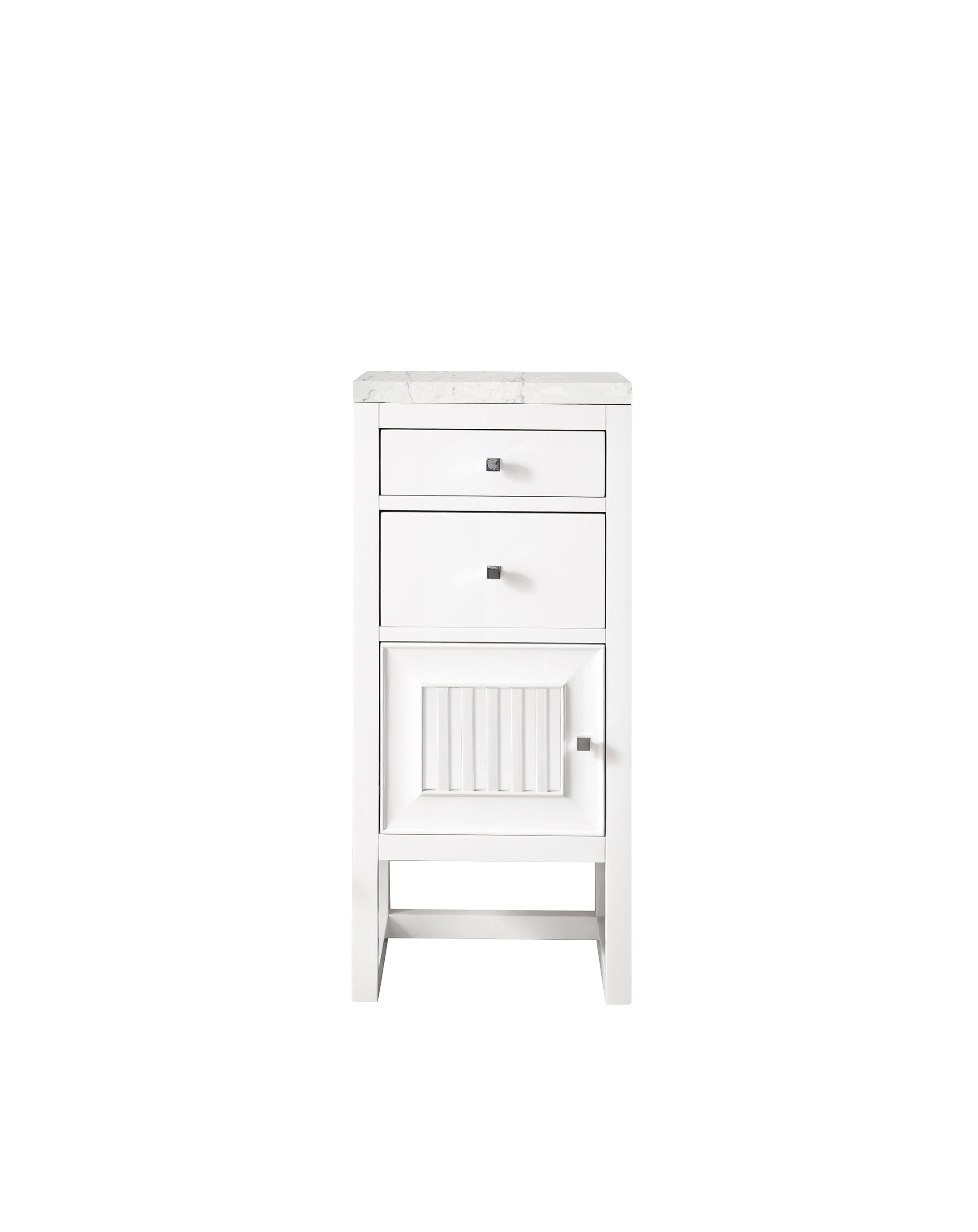 James Martin Vanities Athens 15" Base Cabinet with Drawers and Left Door - Glossy White