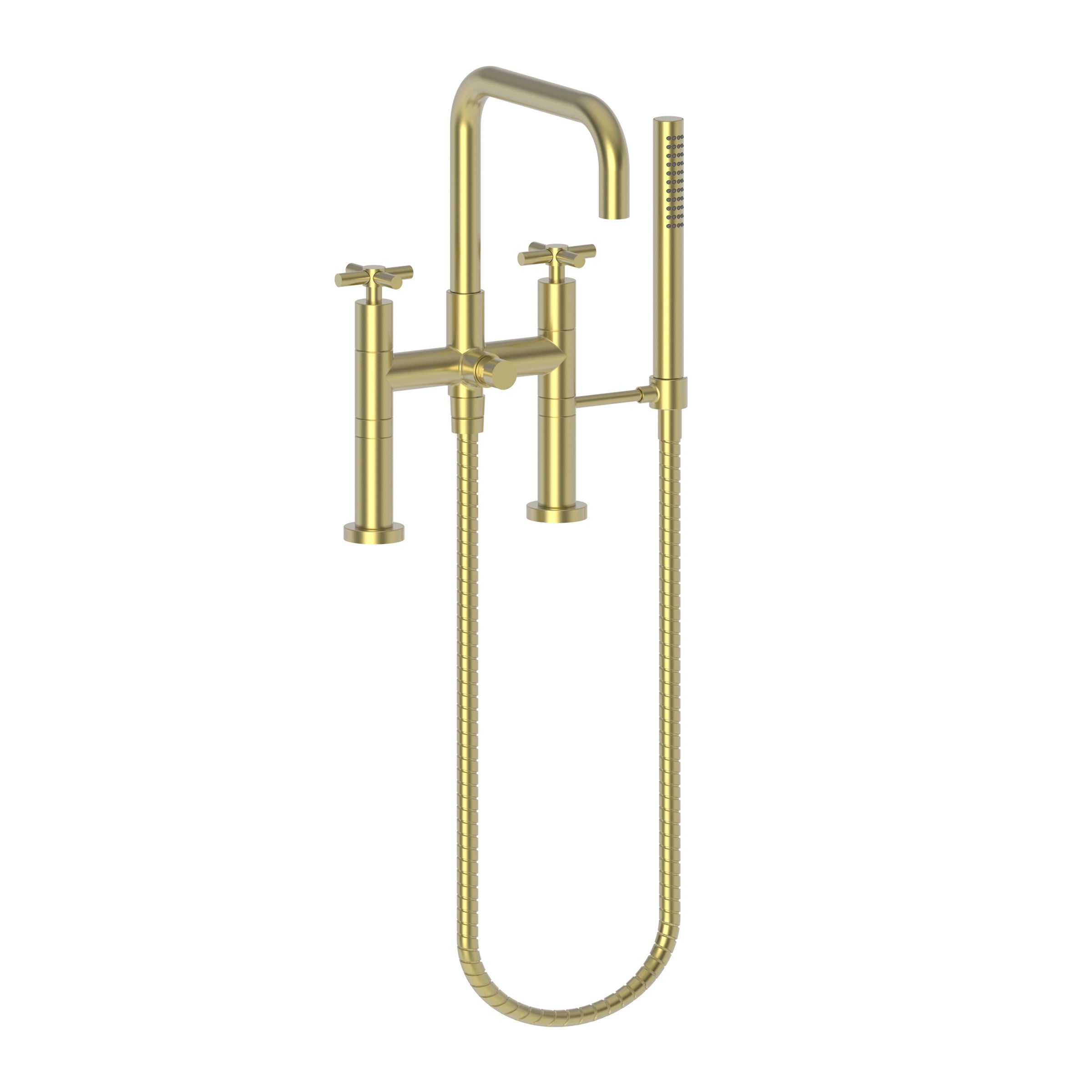 Newport Brass East Square Exposed Tub & Hand Shower Set - Deck Mount