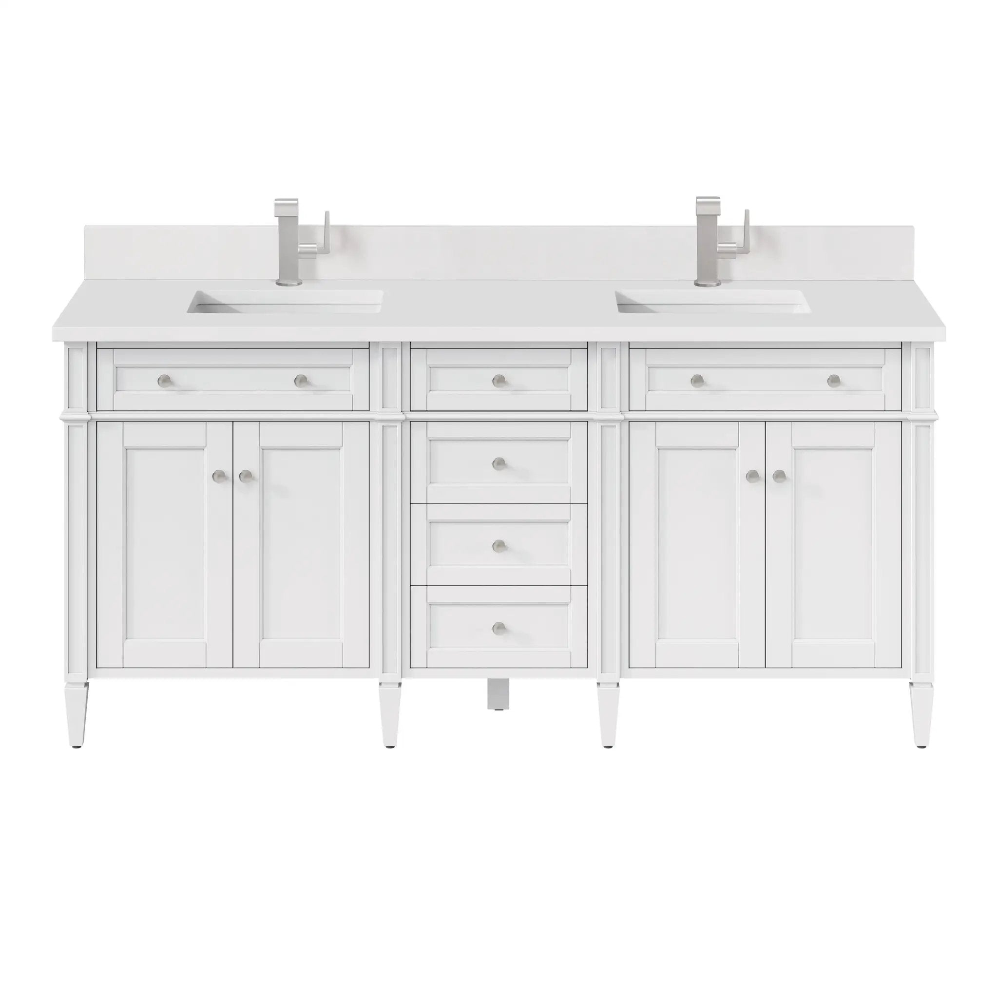 James Martin Brittany 72" Double Vanity Set - Bright White by James Martin Vanities