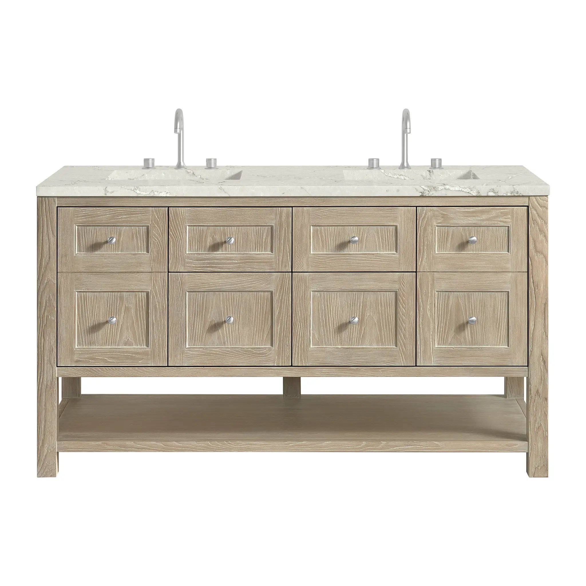 James Martin Breckenridge 60" Double Vanity Set - Whitewashed Oak by James Martin Vanities