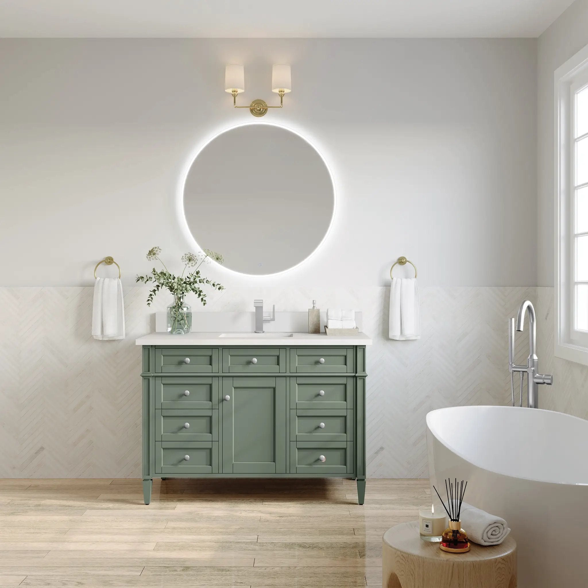 smokey celadon vanity