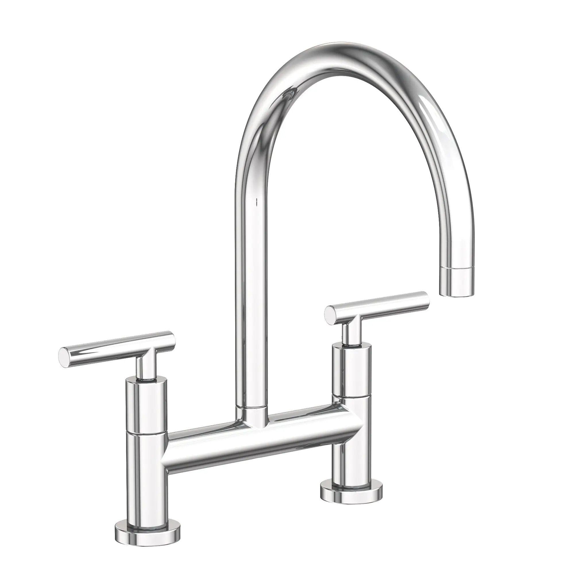 polished chrome bridge faucet