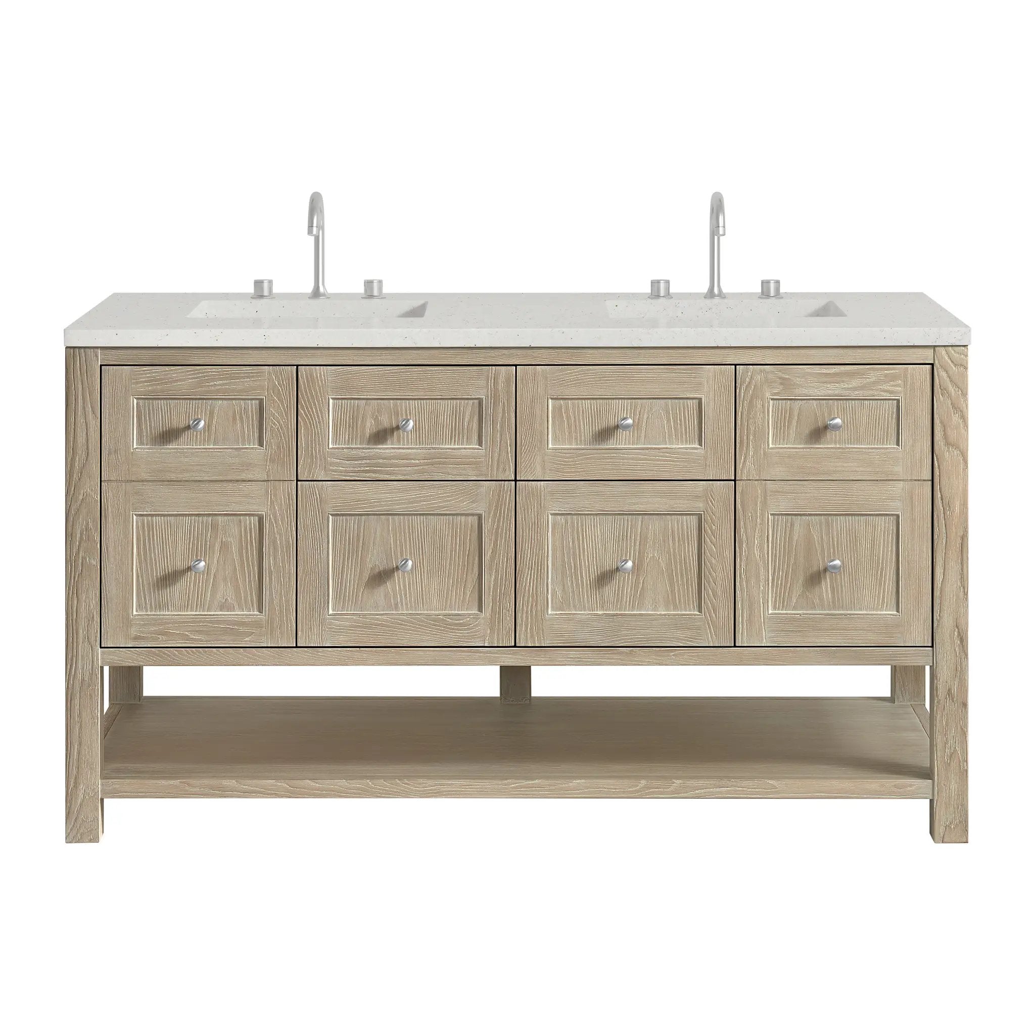 James Martin Breckenridge 60" Double Vanity Set - Whitewashed Oak by James Martin Vanities