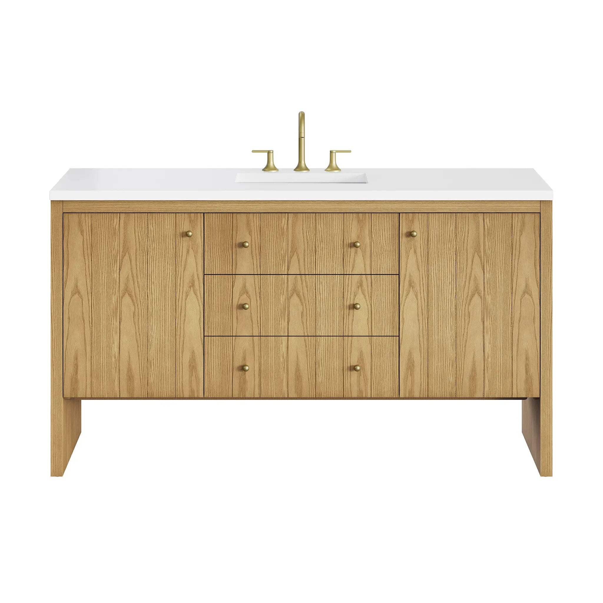 James Martin Hudson 60" Single Vanity Set - Light Natural Oak by James Martin Vanities