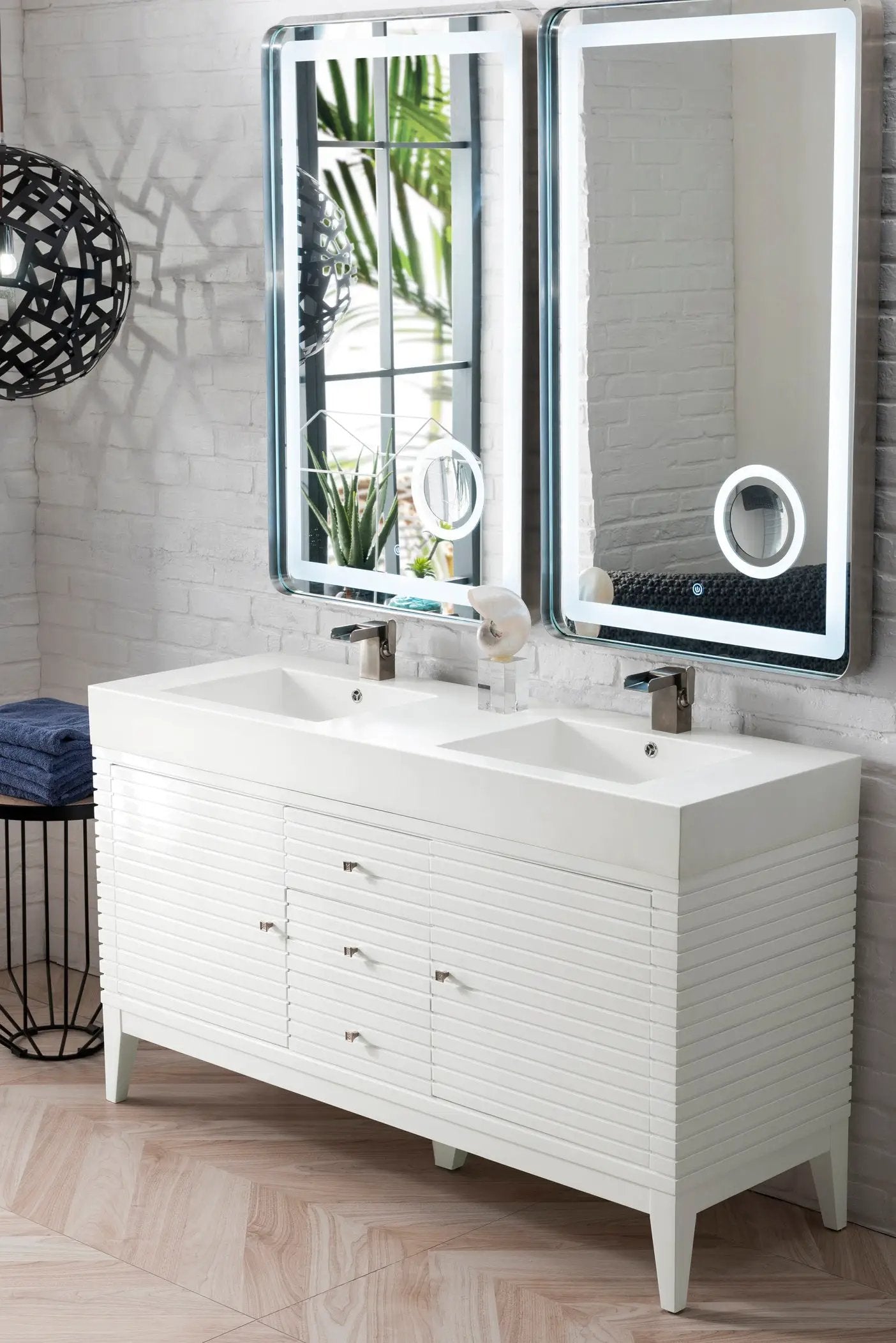 glossy white vanity