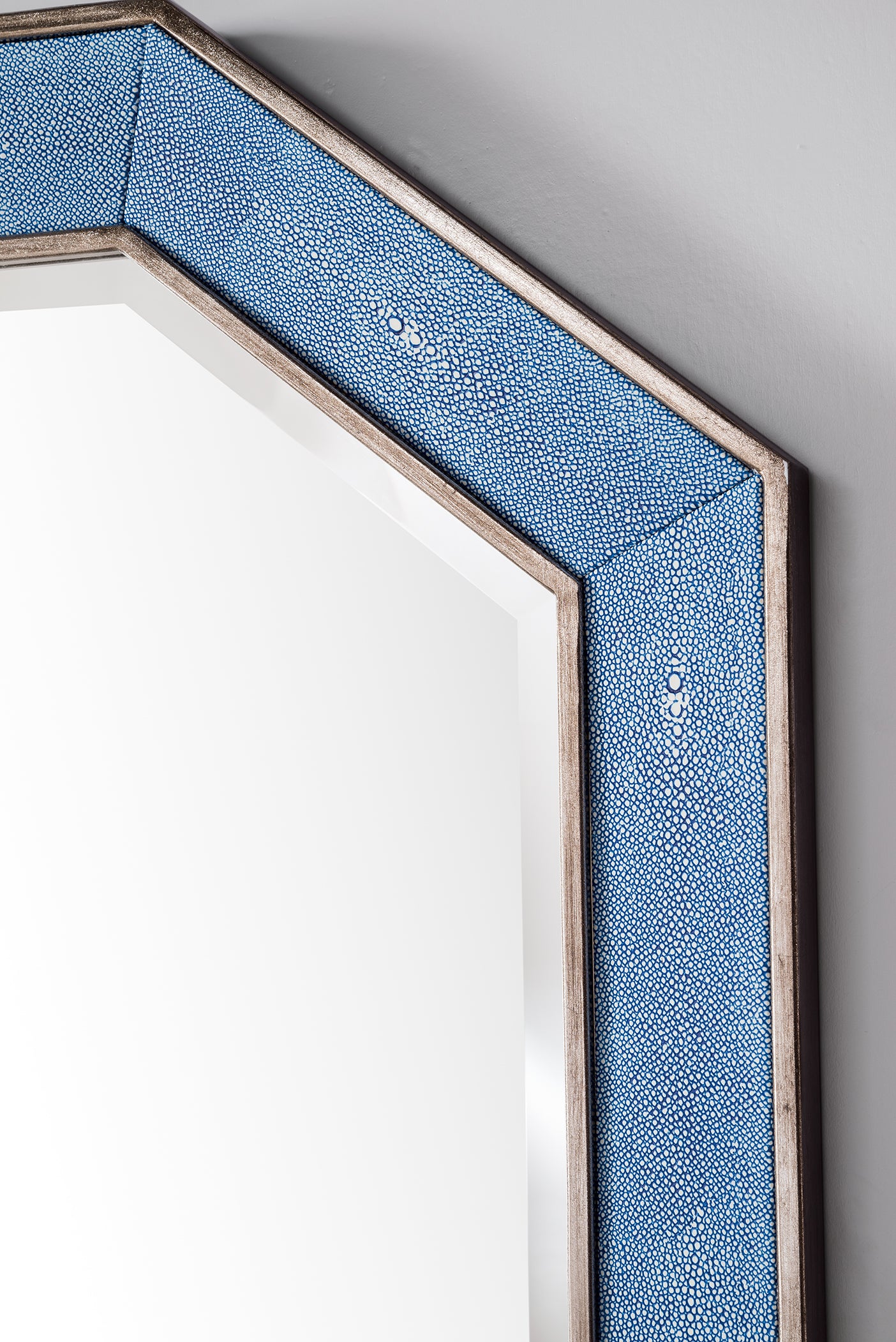 silver with delft blue mirror