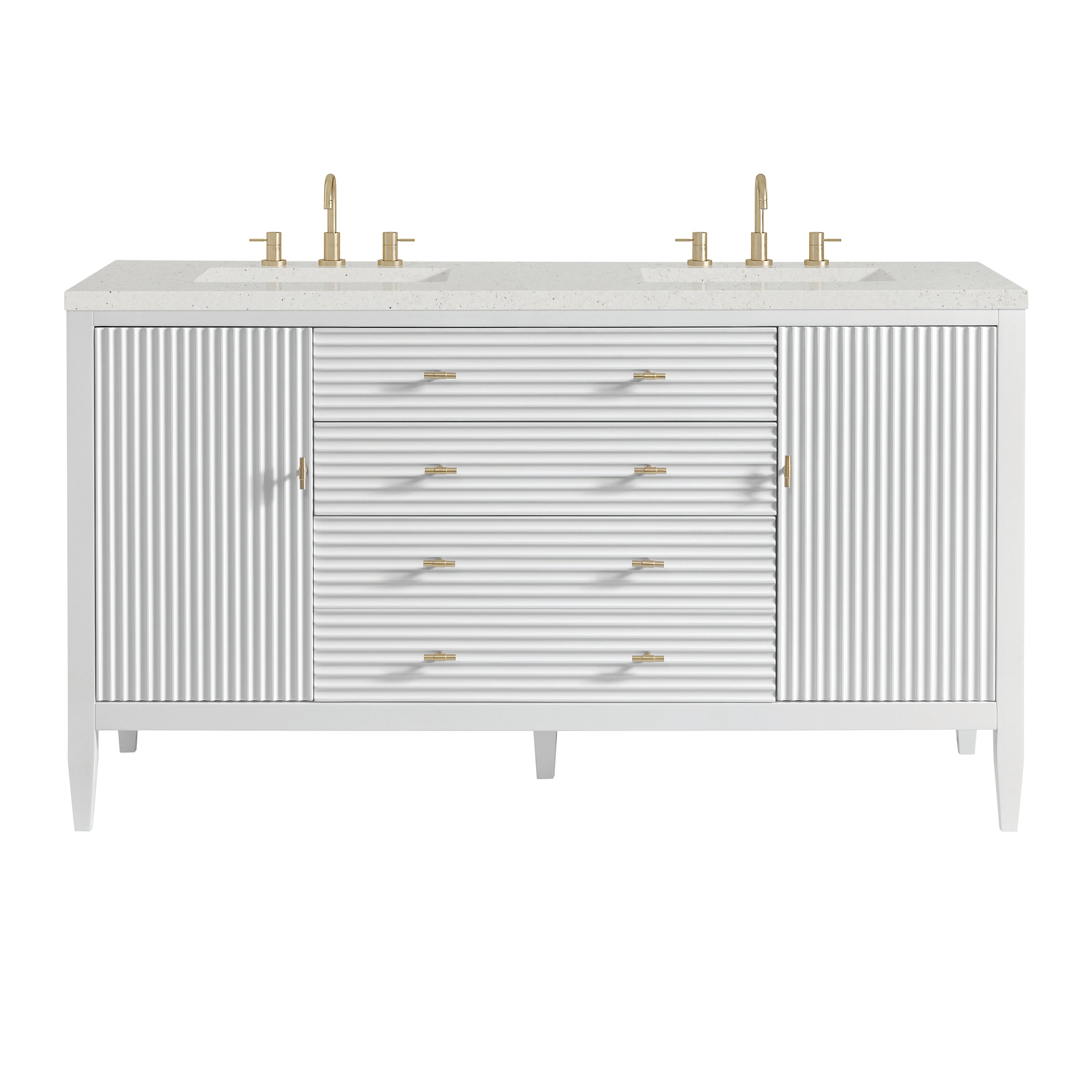 James Martin Myrrin 60" Double Vanity Set - Bright White by James Martin Vanities