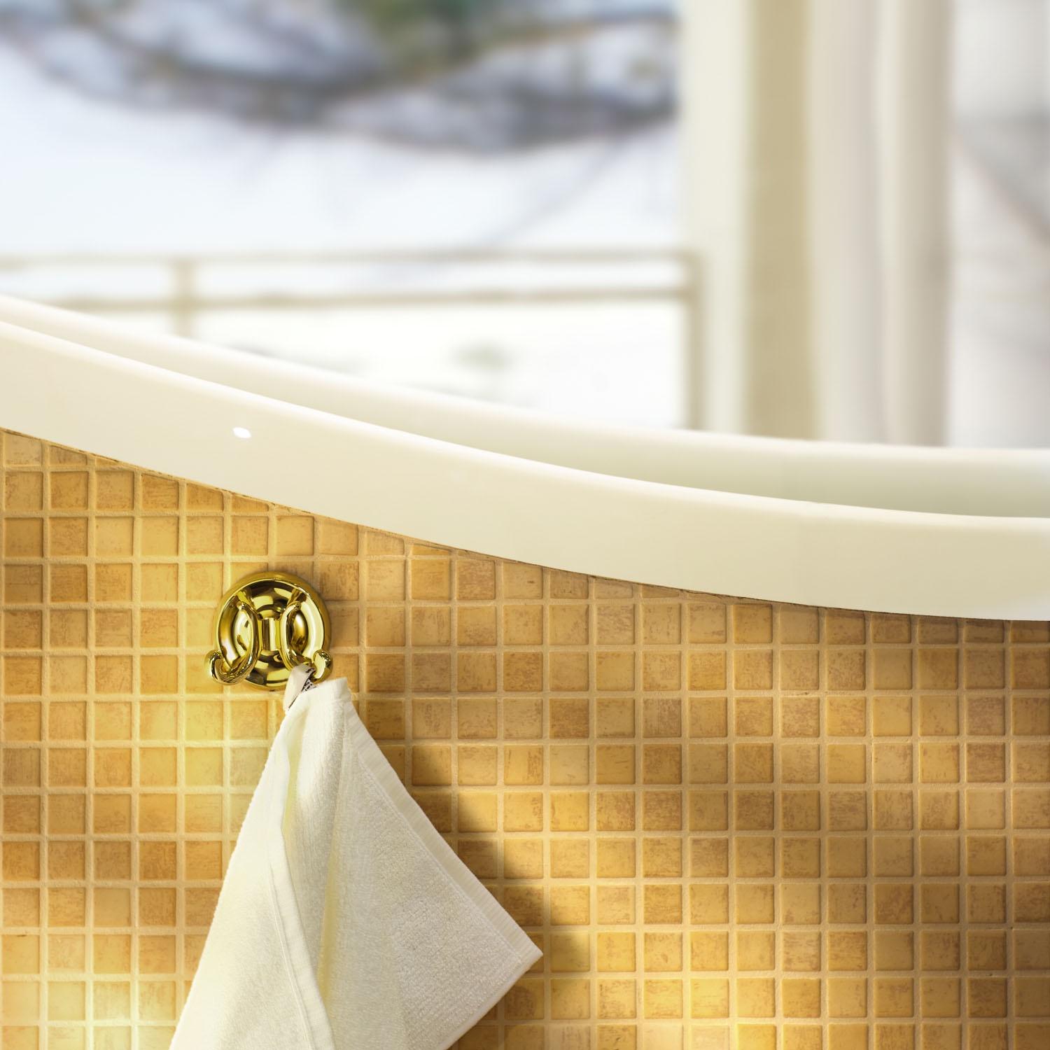 polished brass towel hook