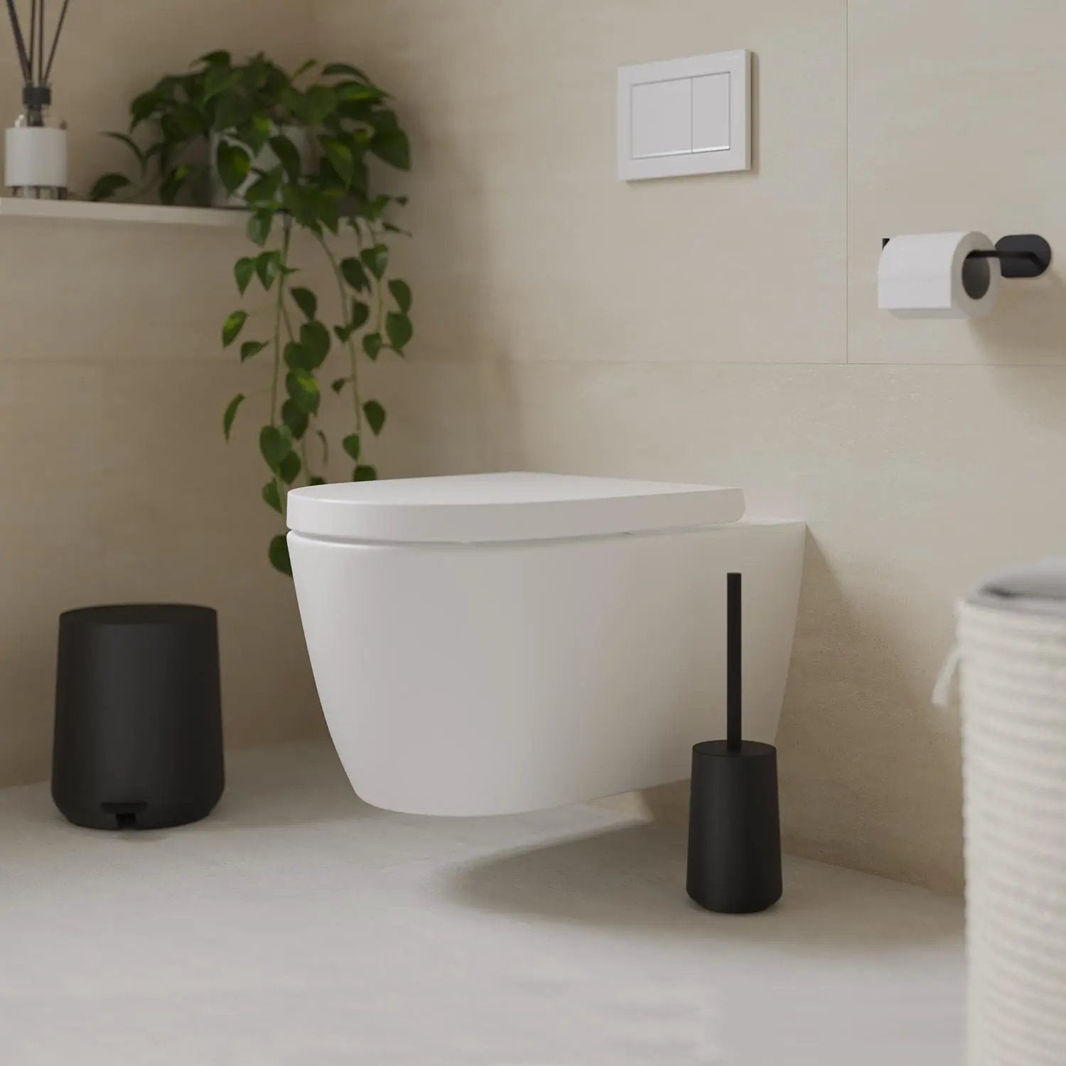 black toilet brush