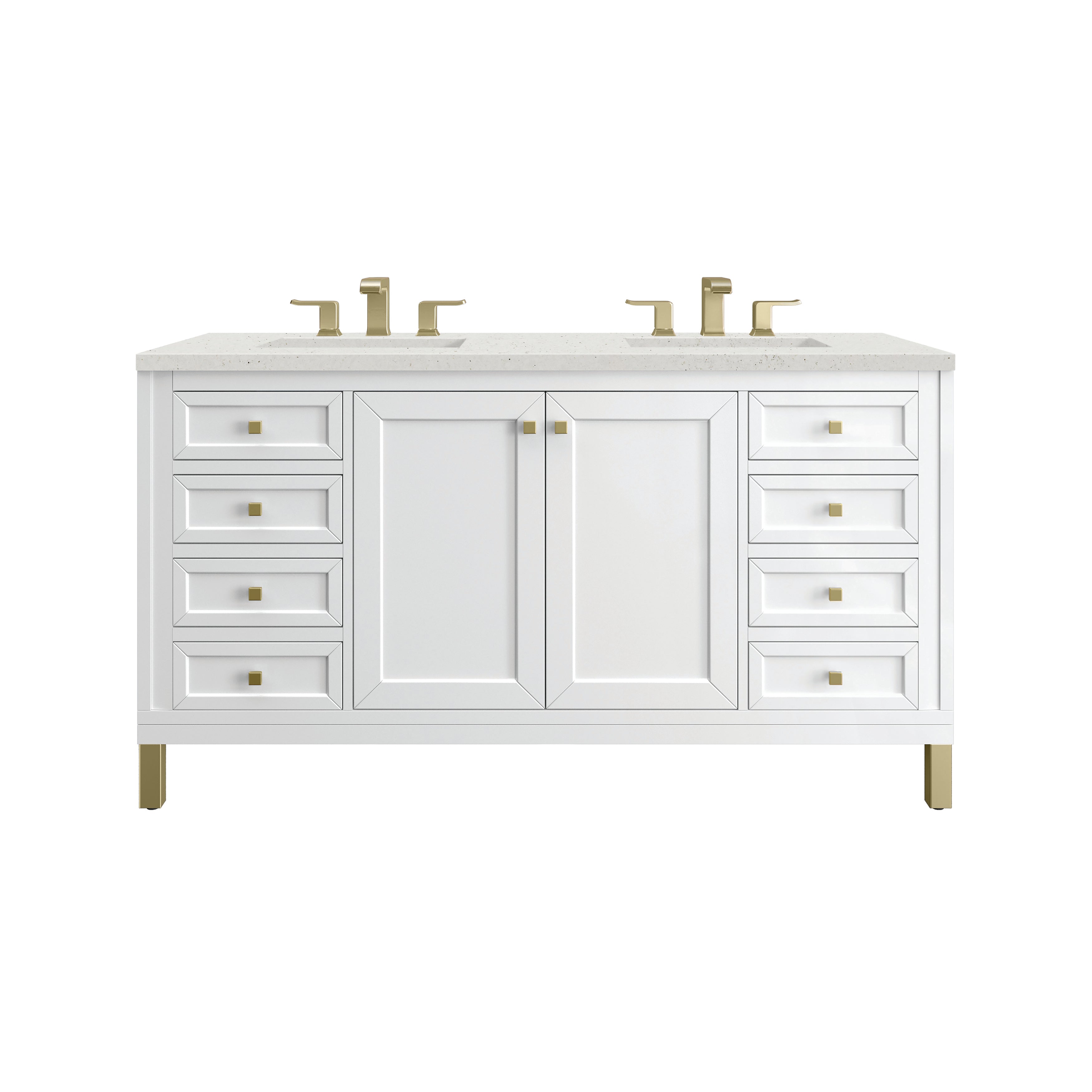 James Martin Chicago 60" Double Vanity Set - Glossy White by James Martin Vanities