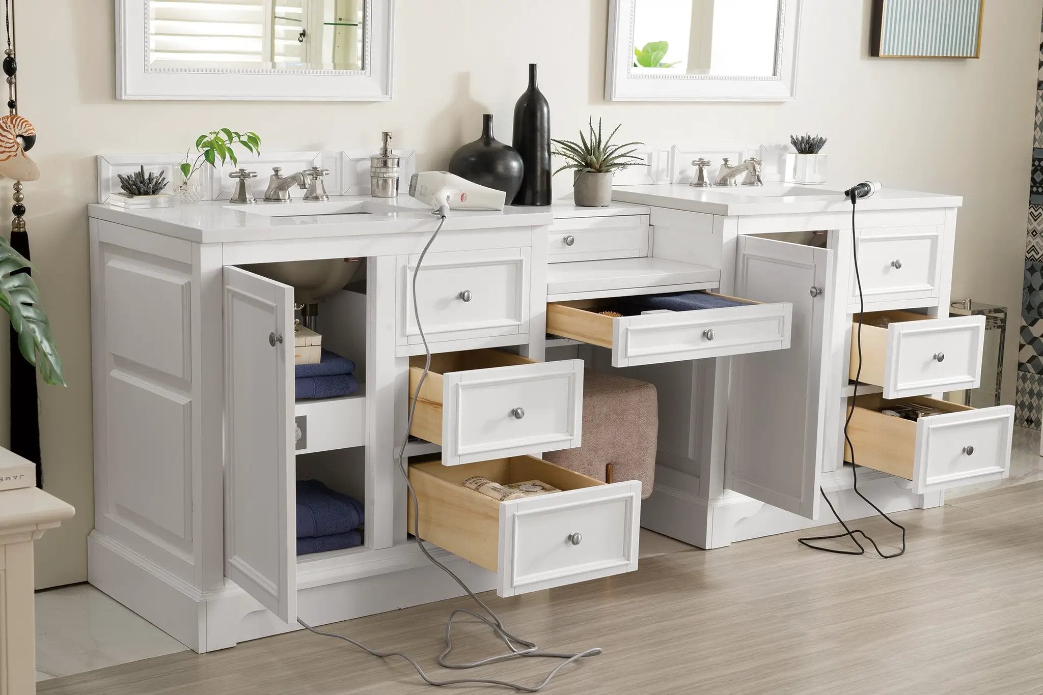 bright white vanity