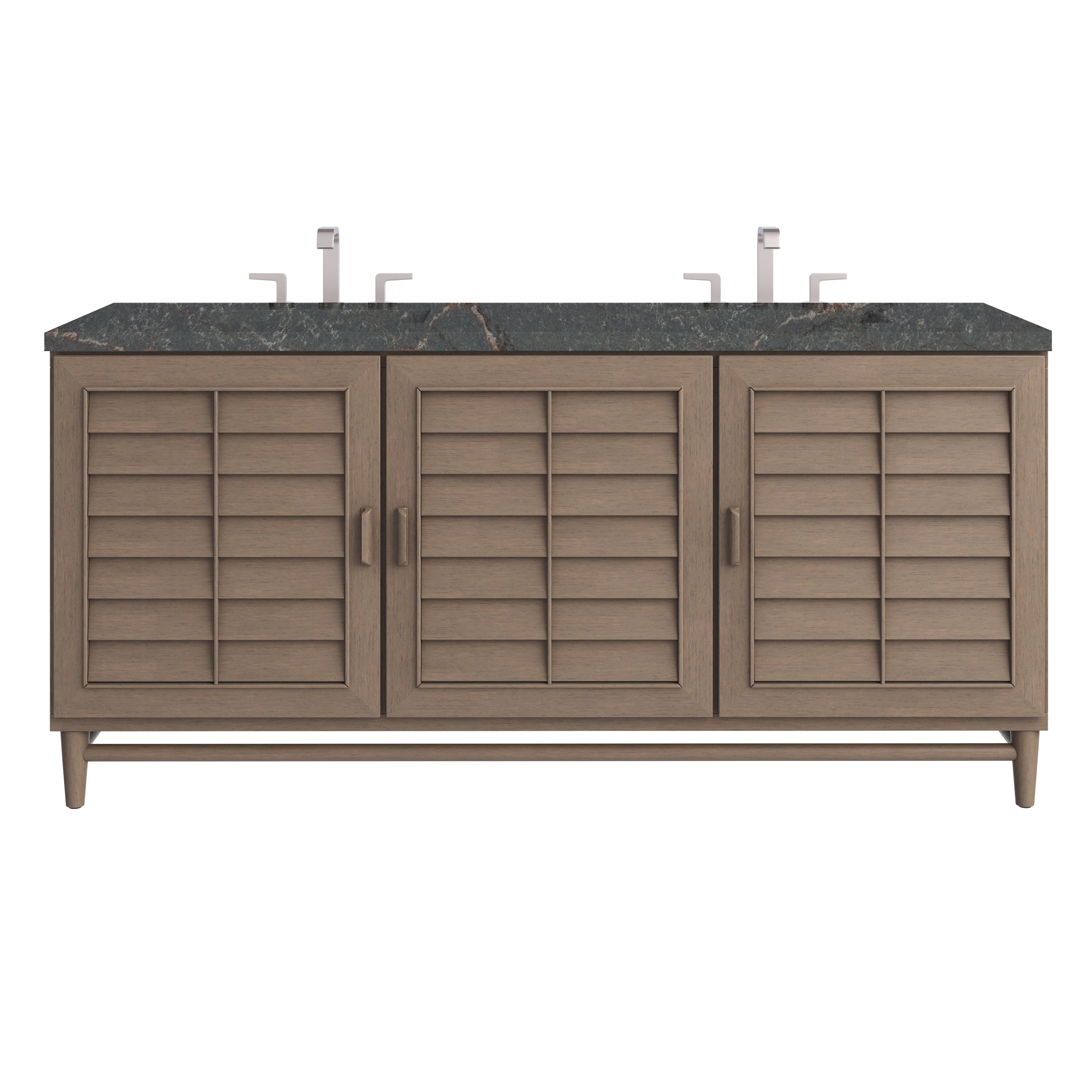 James Martin Portland 72" Double Vanity Set - Whitewashed Walnut