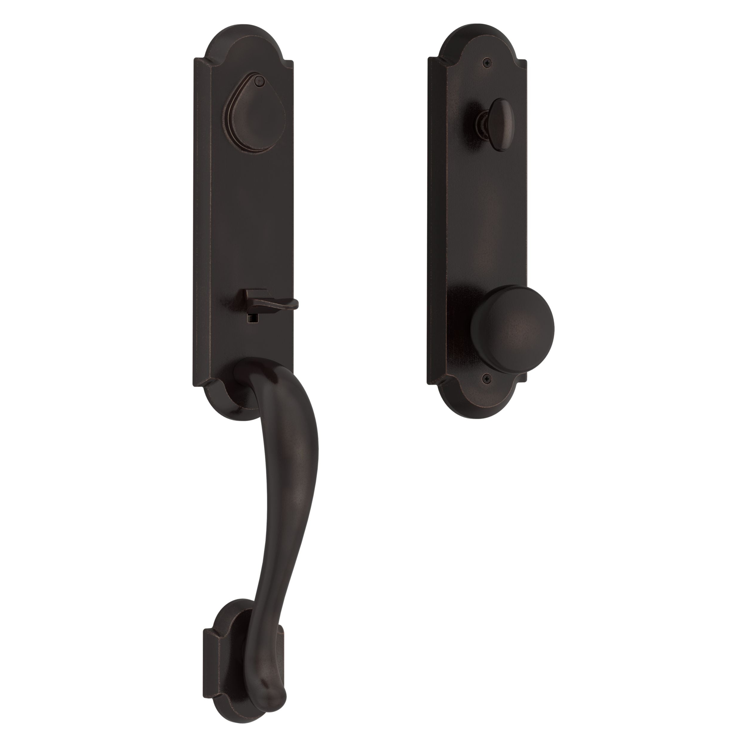 dark bronze door handle and knob