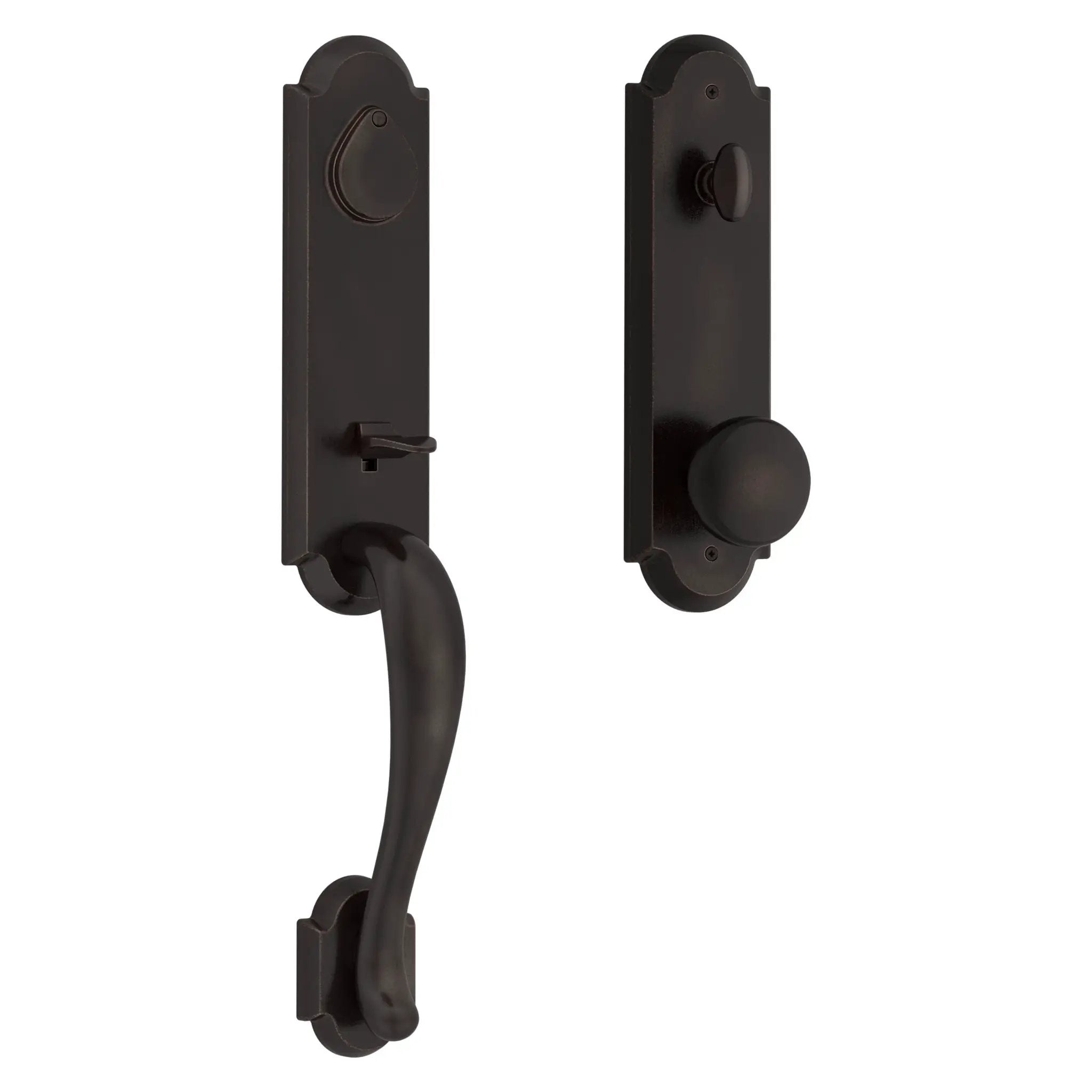 dark bronze door handle and knob