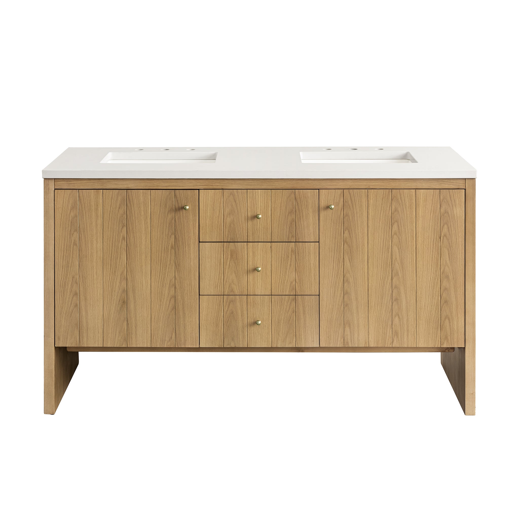 James Martin Vanities Hudson 60" Double Vanity - Light Natural Oak