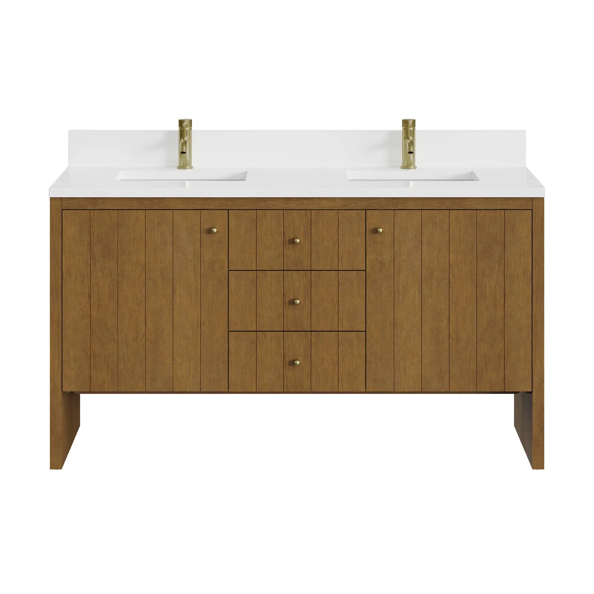 James Martin Hudson 60" Double Vanity Set - Honey Oak by James Martin Vanities