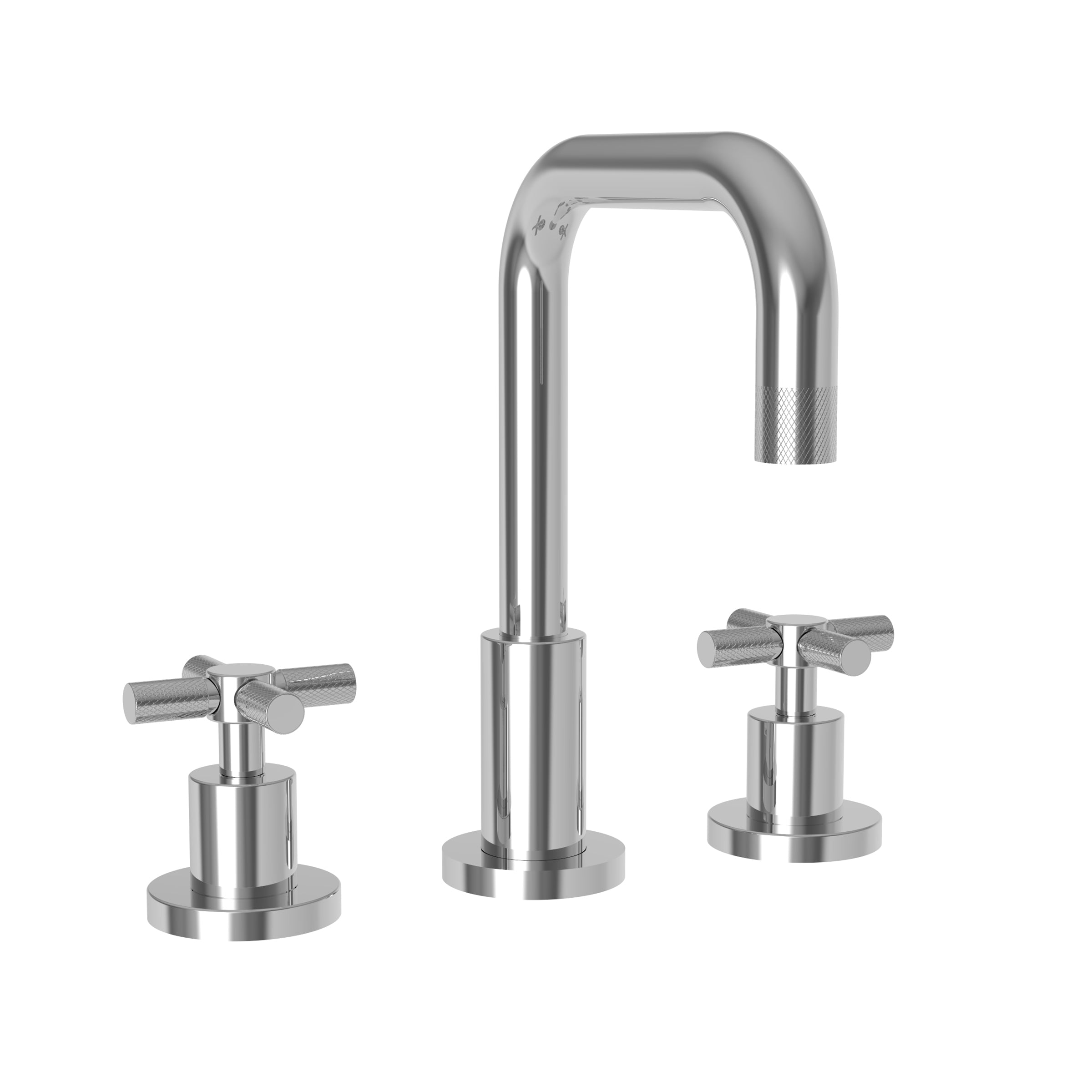 polished chrome lavatory faucet