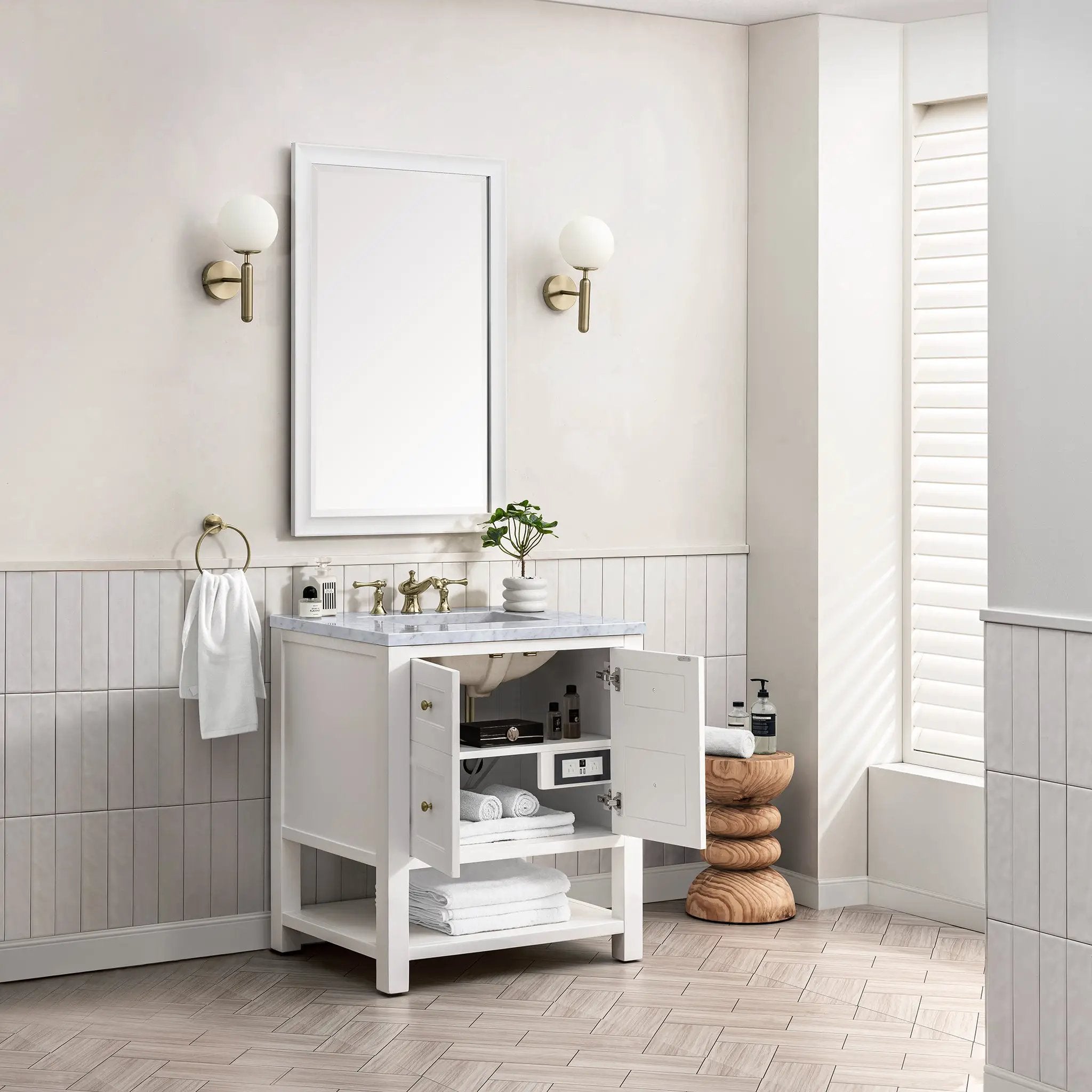 bright white vanity