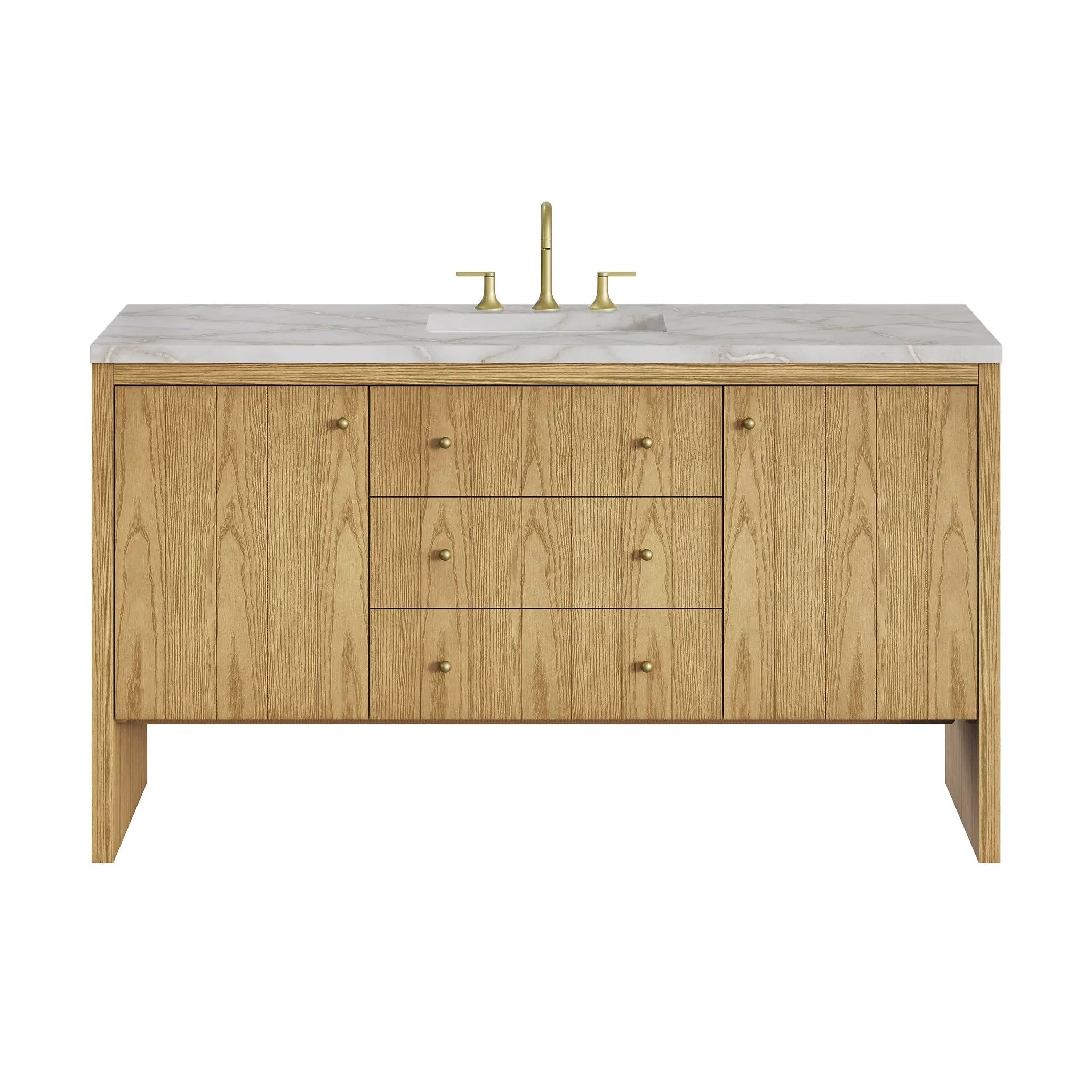 James Martin Hudson 60" Single Vanity Set - Light Natural Oak by James Martin Vanities
