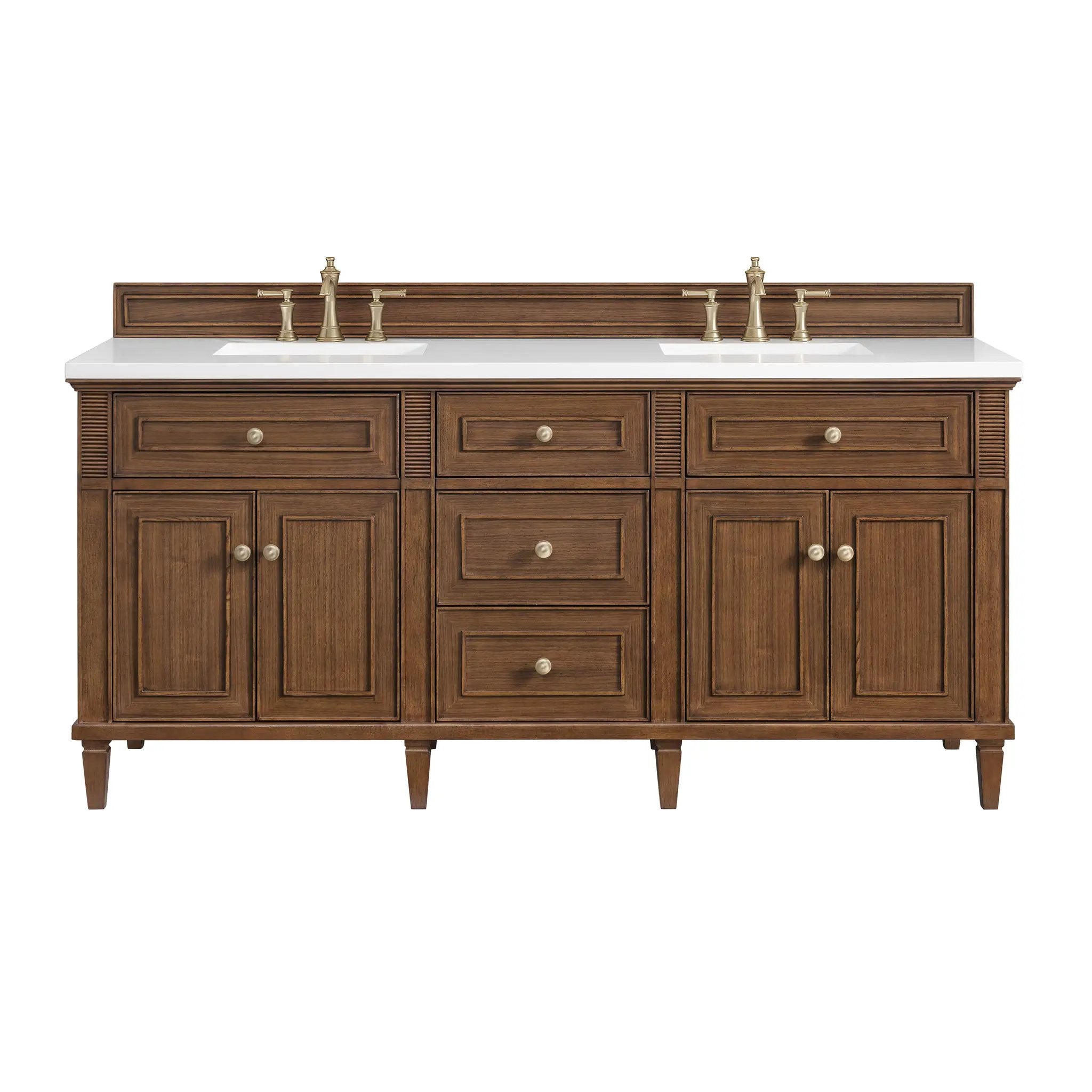 James Martin Lorelai 72" Double Vanity Set - Mid-Century Walnut by James Martin Vanities