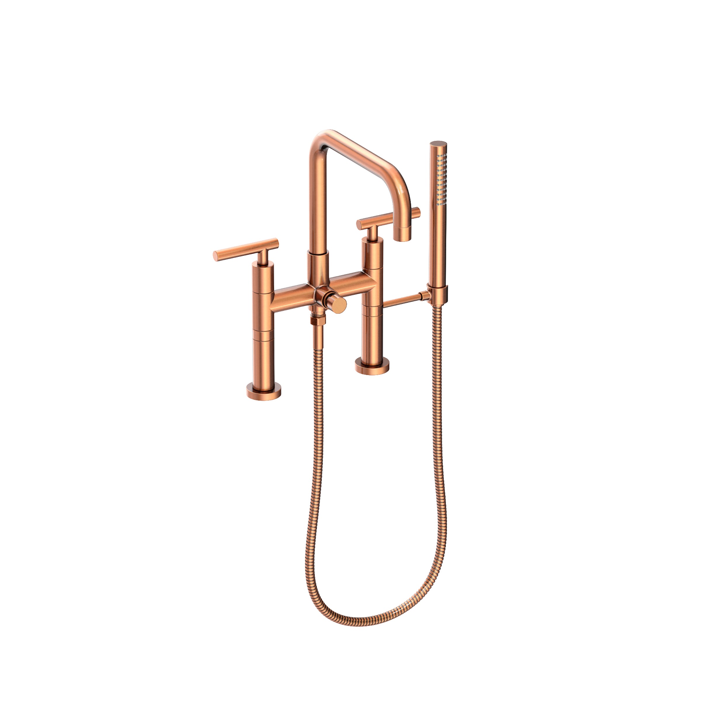 Newport Brass East Square Exposed Tub & Hand Shower Set - Deck Mount