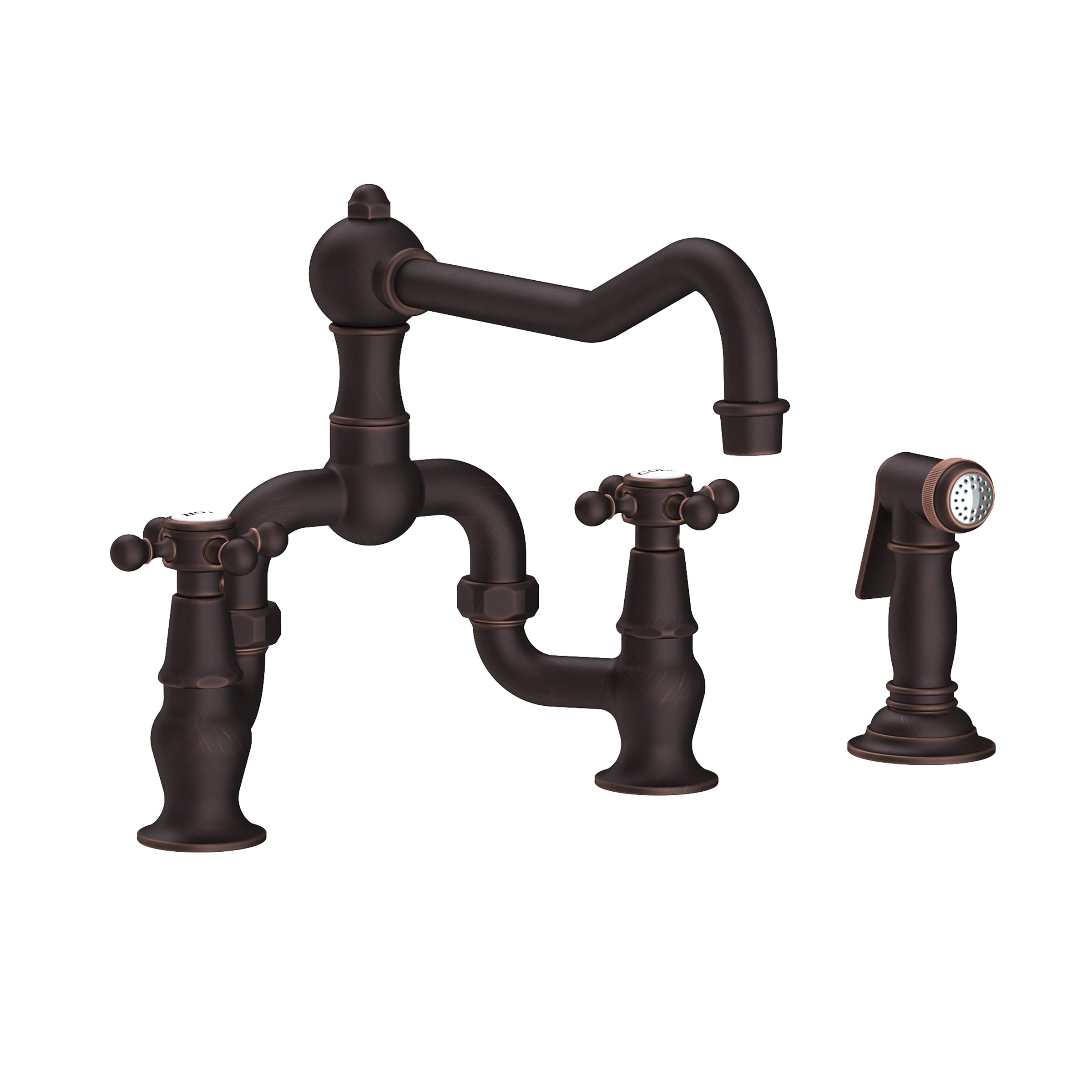 Newport Brass Chesterfield Kitchen Bridge Faucet with Side Spray