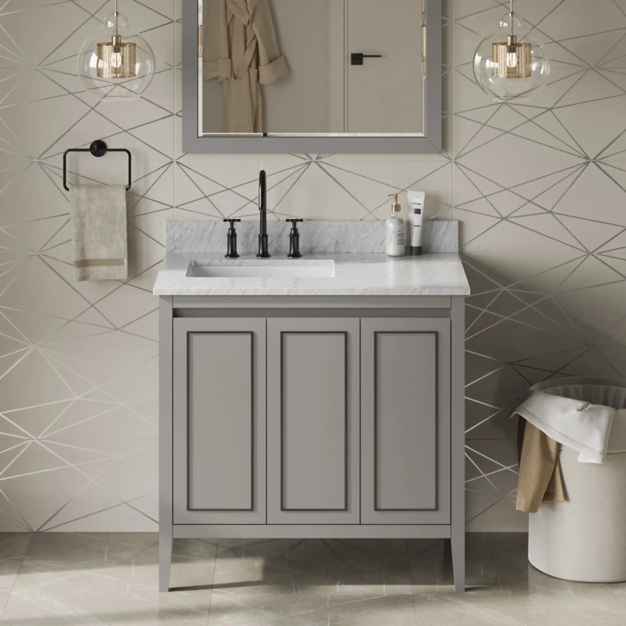 Jeffrey Alexander 36" Percival Vanity Set by Jeffrey Alexander