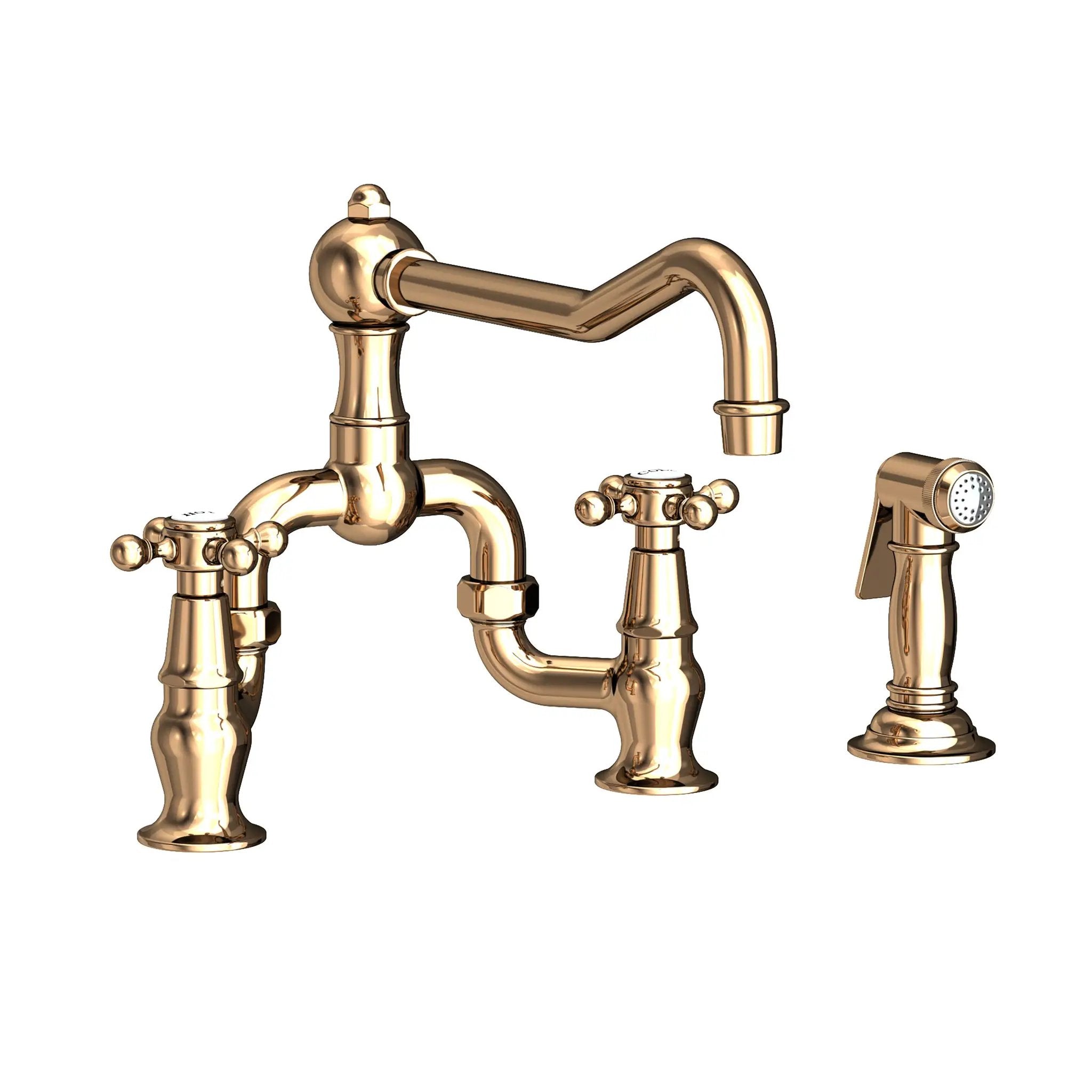 Newport Brass Chesterfield Kitchen Bridge Faucet with Side Spray by Newport Brass