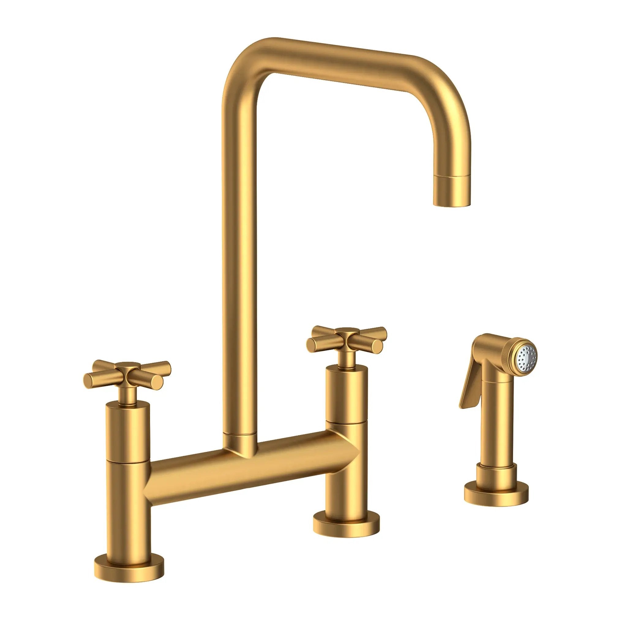 Newport Brass East Square Kitchen Bridge Faucet with Side Spray by Newport Brass