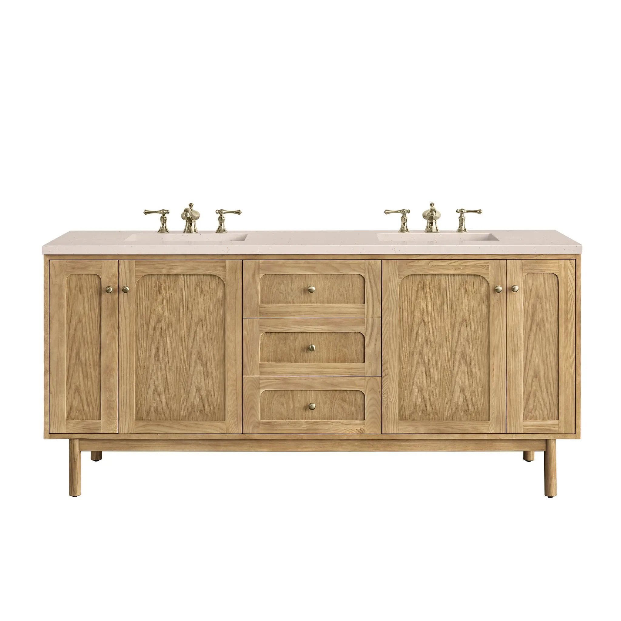 James Martin Laurent 72" Double Vanity Set - Light Natural Oak by James Martin Vanities