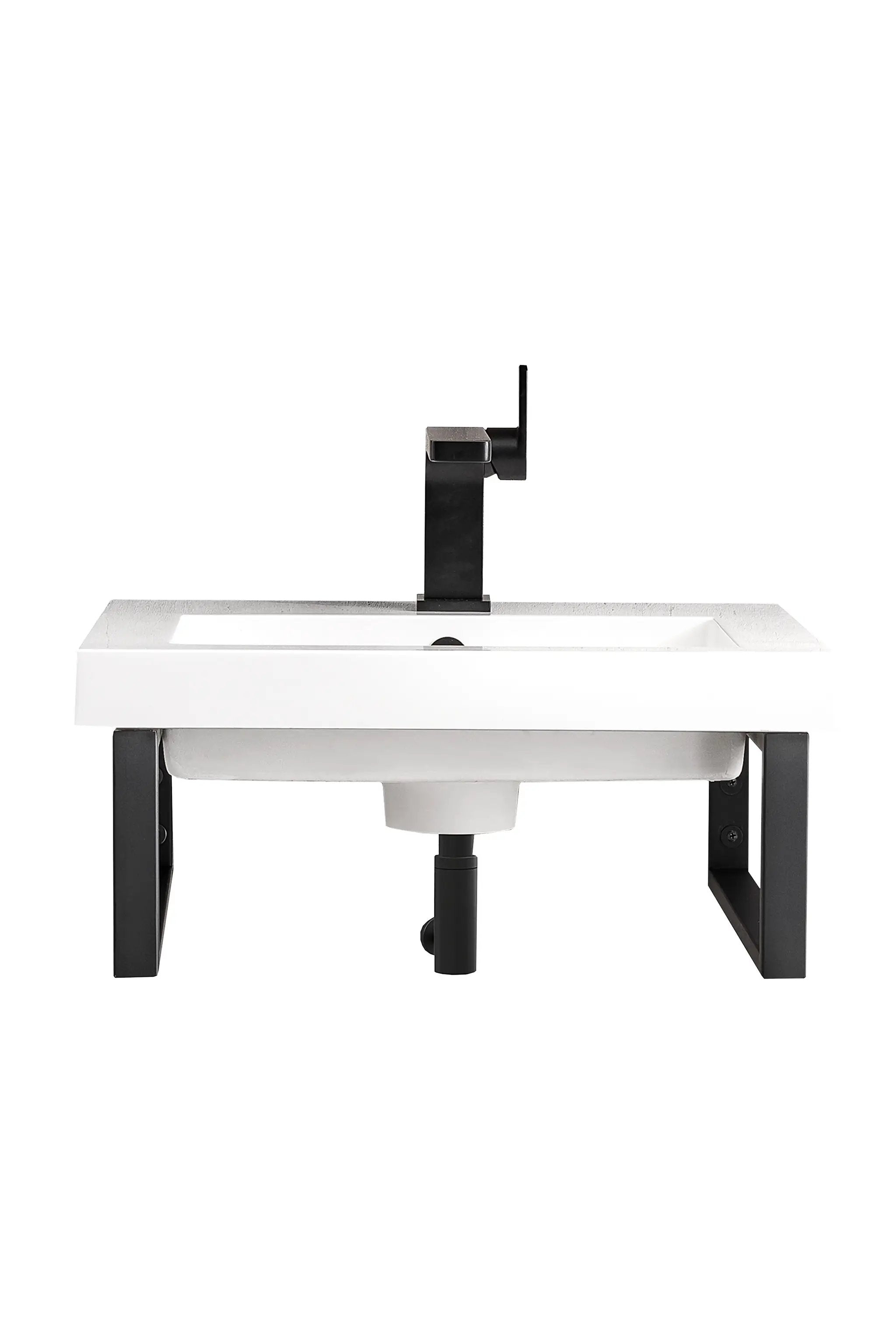 James Martin Two Boston 15.25" Wall Brackets with 20" White Glossy Composite Stone Top by James Martin Vanities